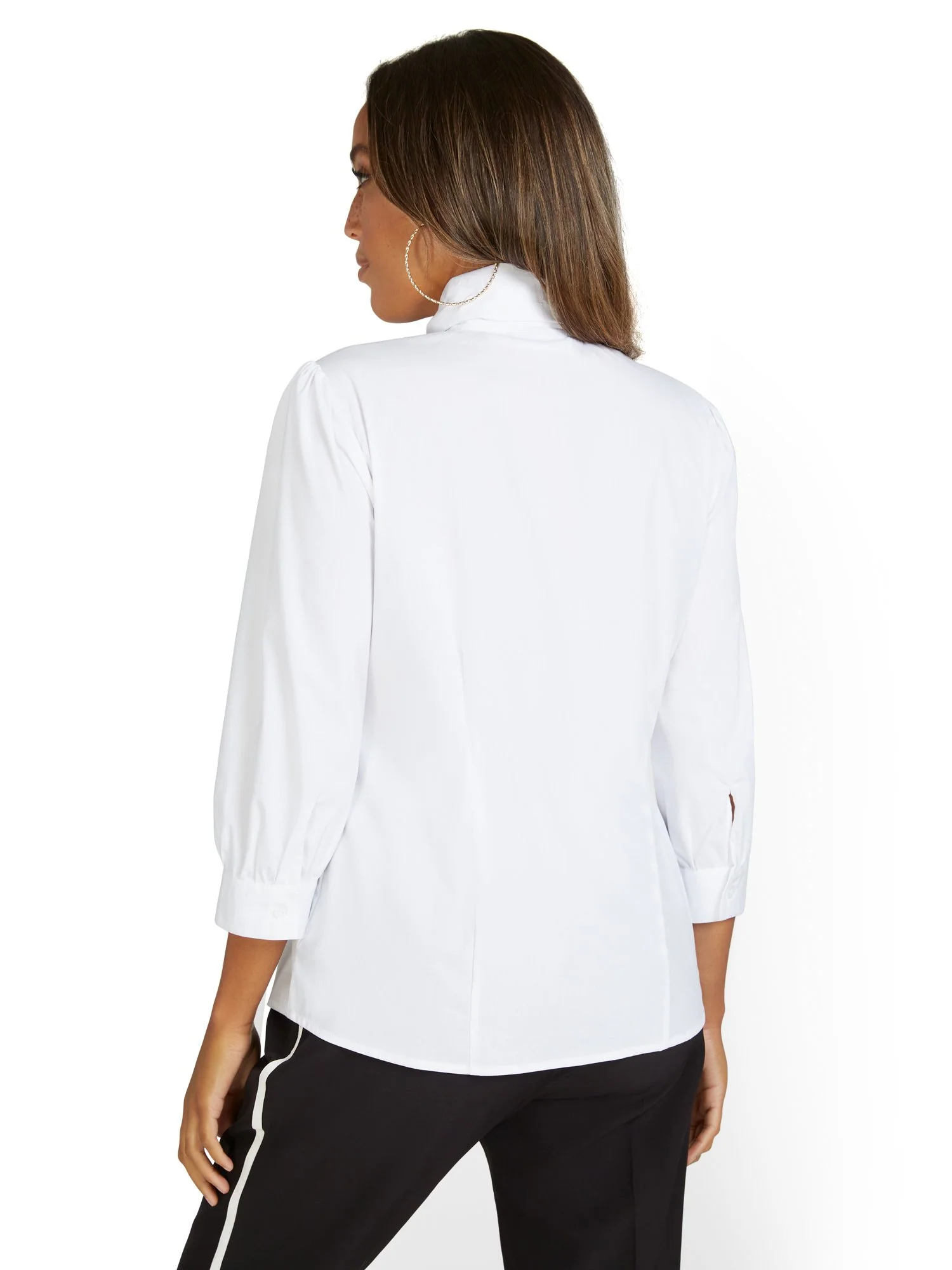 Bow-Accent Poplin Shirt - Image 3