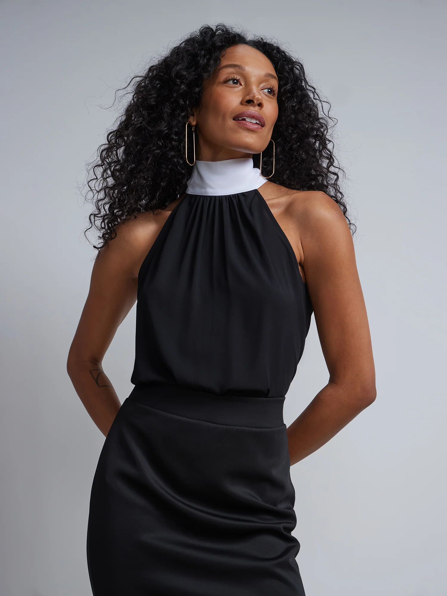 Bow-Back Halterneck Blouse