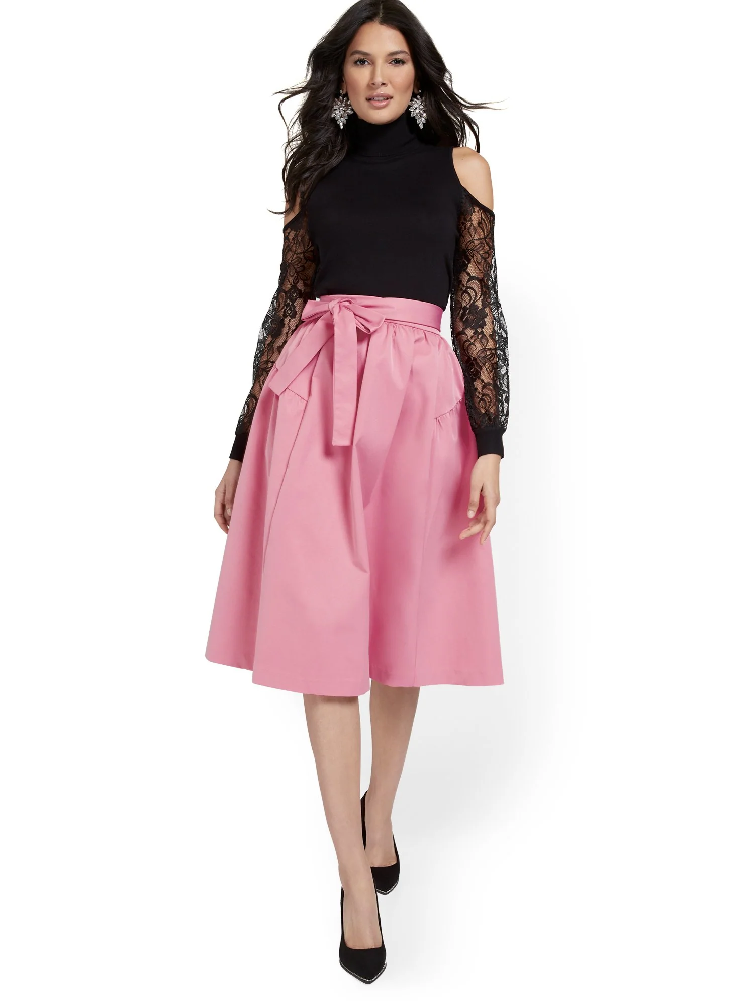 Bow-Detail Flare Skirt - Image 4