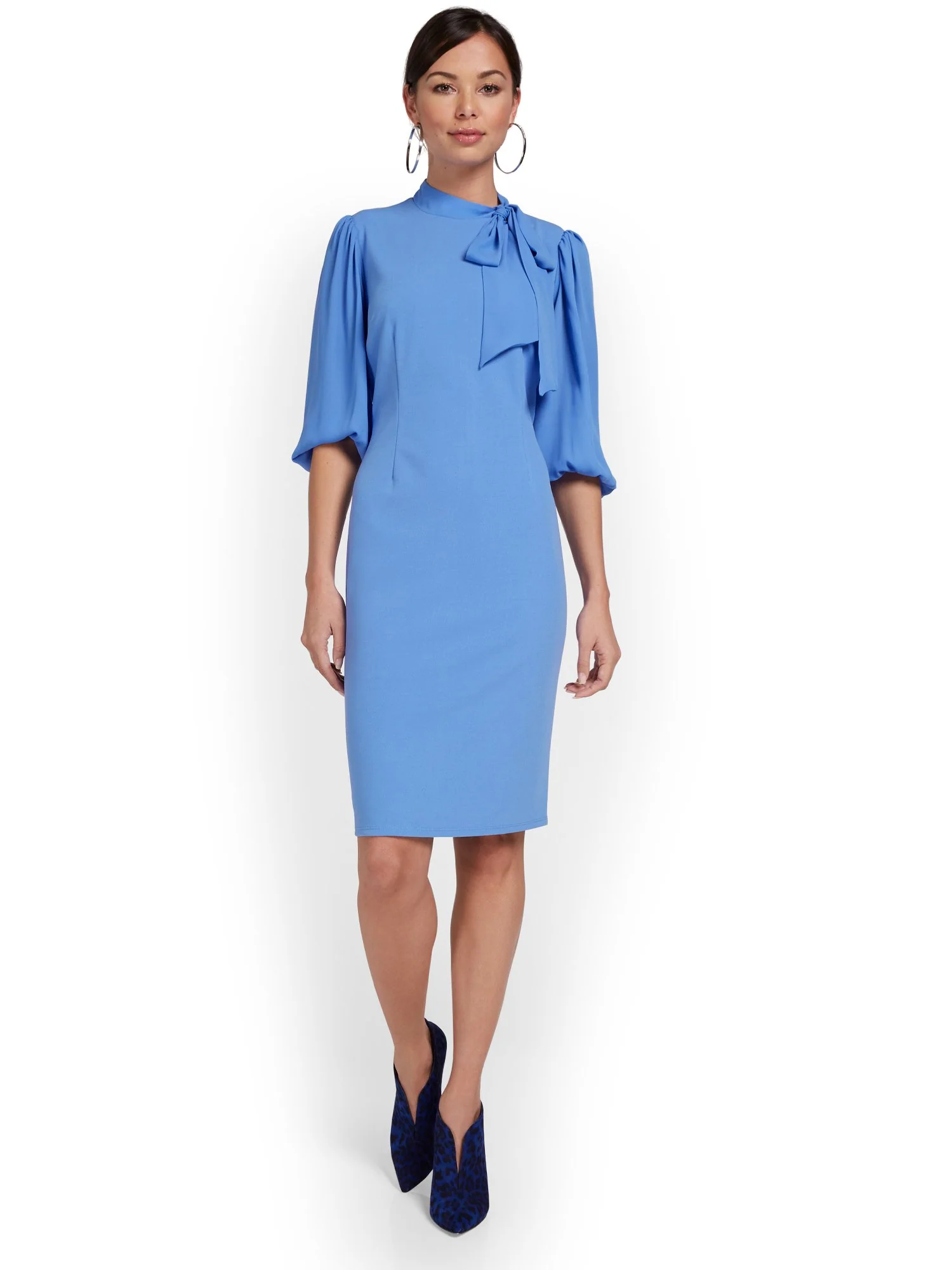 Bow-Detail Sheath Dress - Magic Crepe® - Image 5