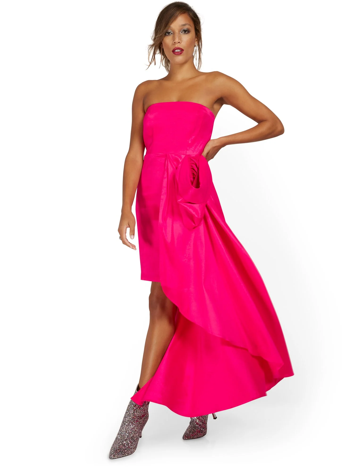 Bow-Detail Strapless Dress - Image 4