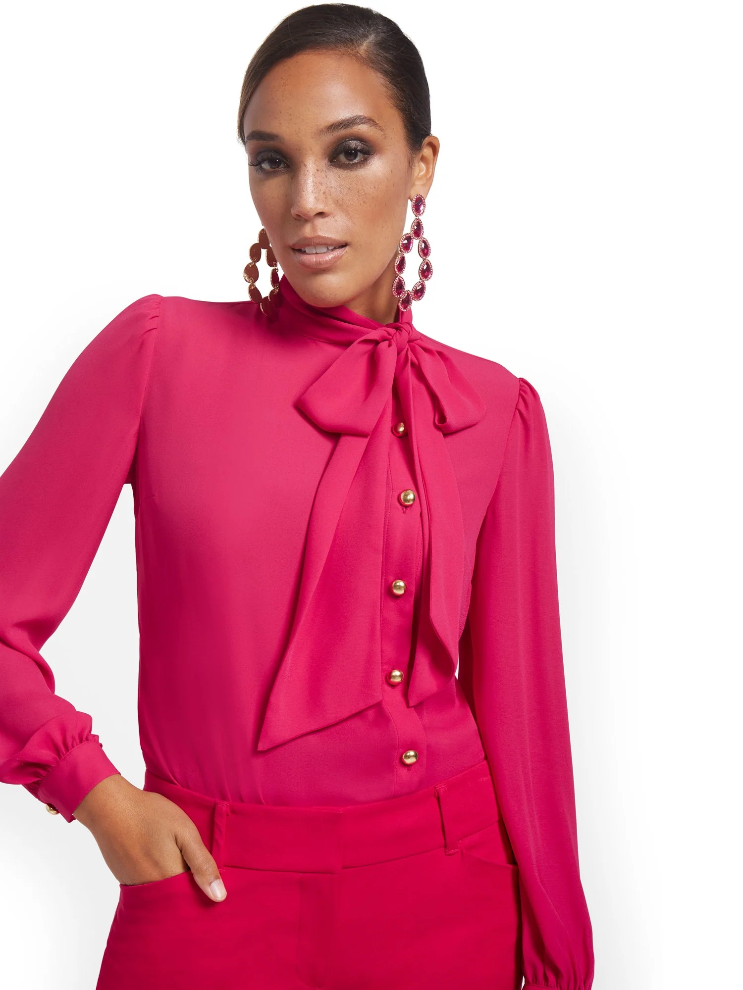 Bow-Neck Blouse - Image 8