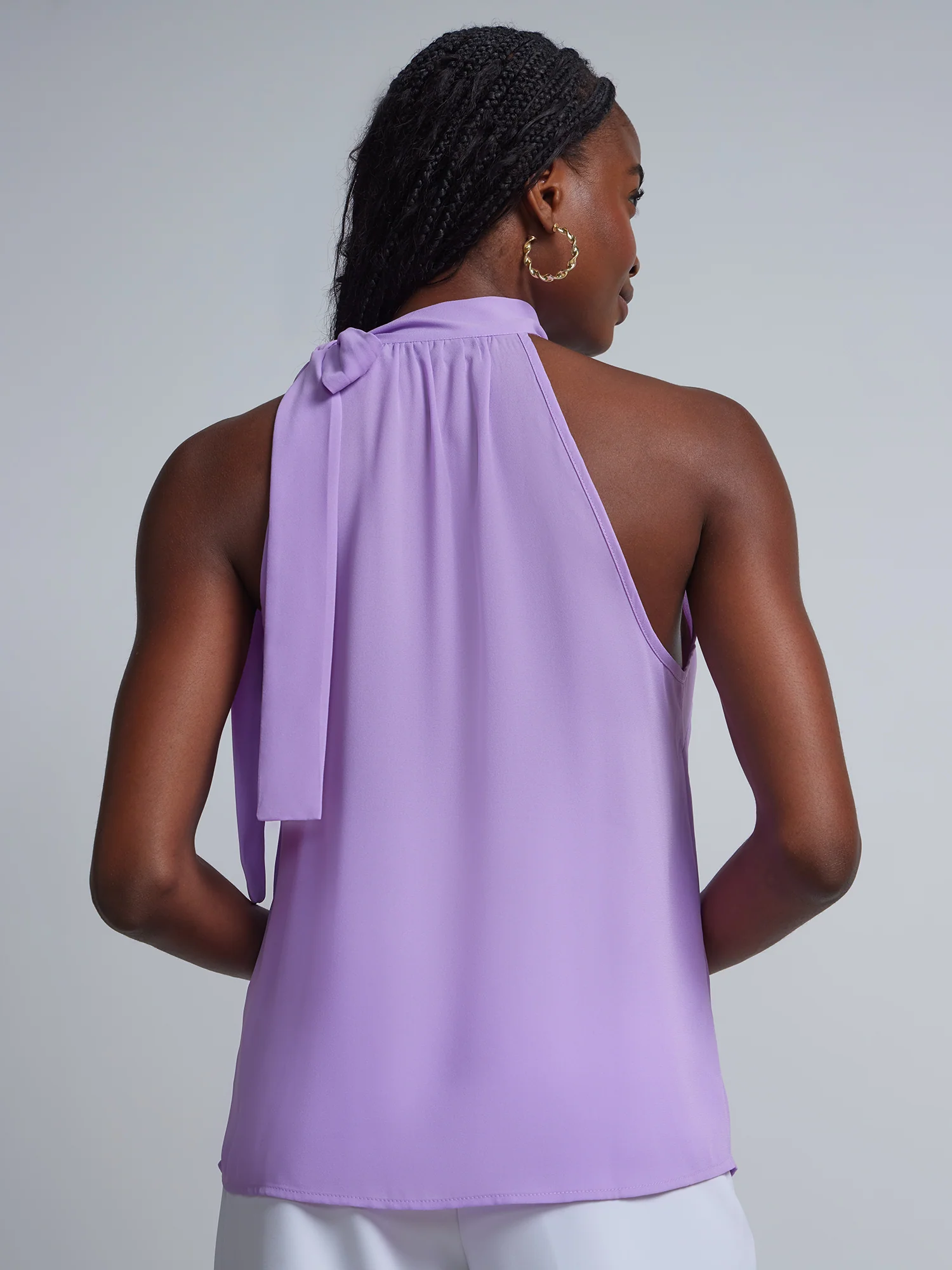 Bow-Neck Halterneck Blouse - Image 18