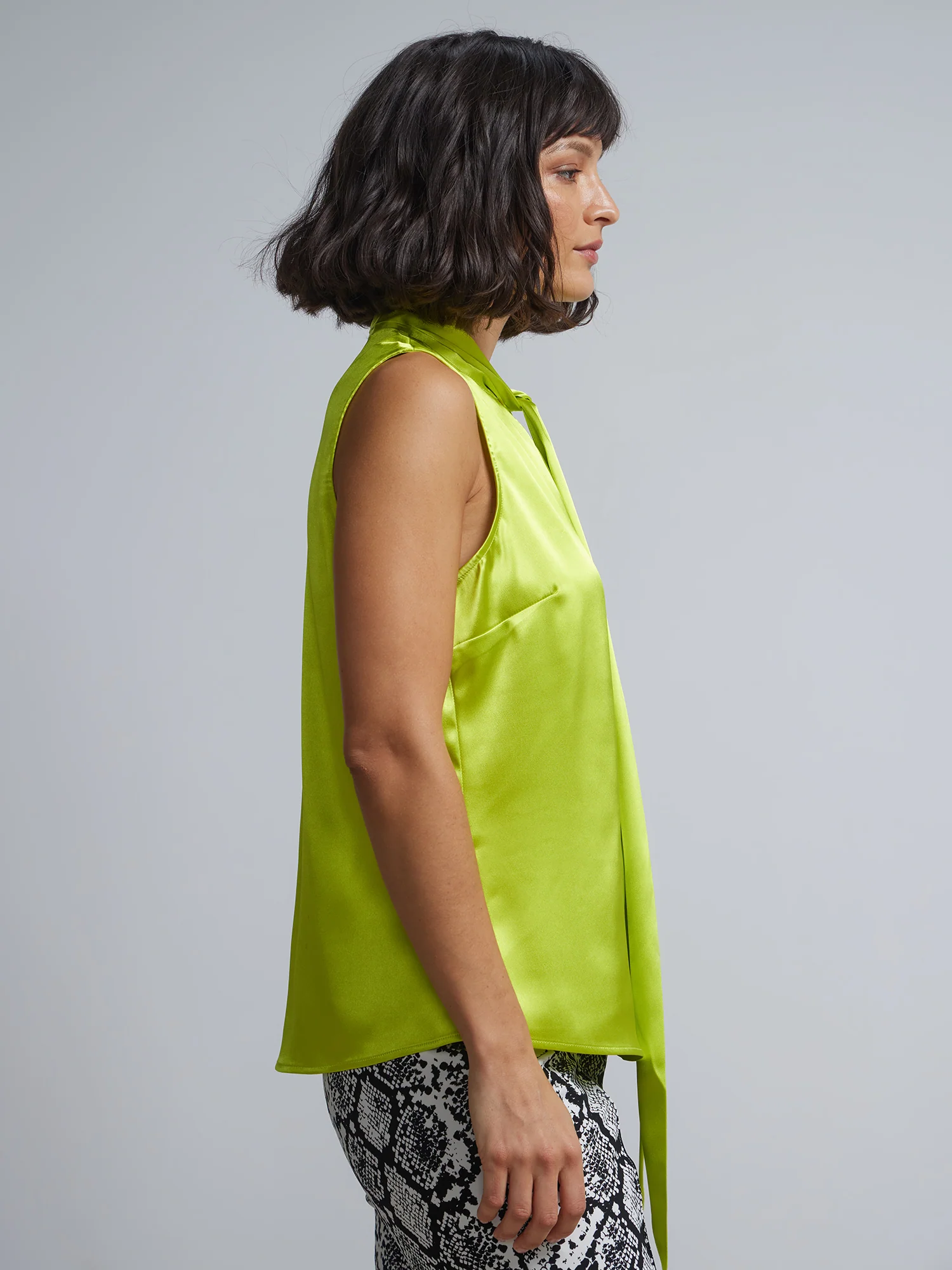 Bow-Neck Satin-Effect Blouse - Image 7