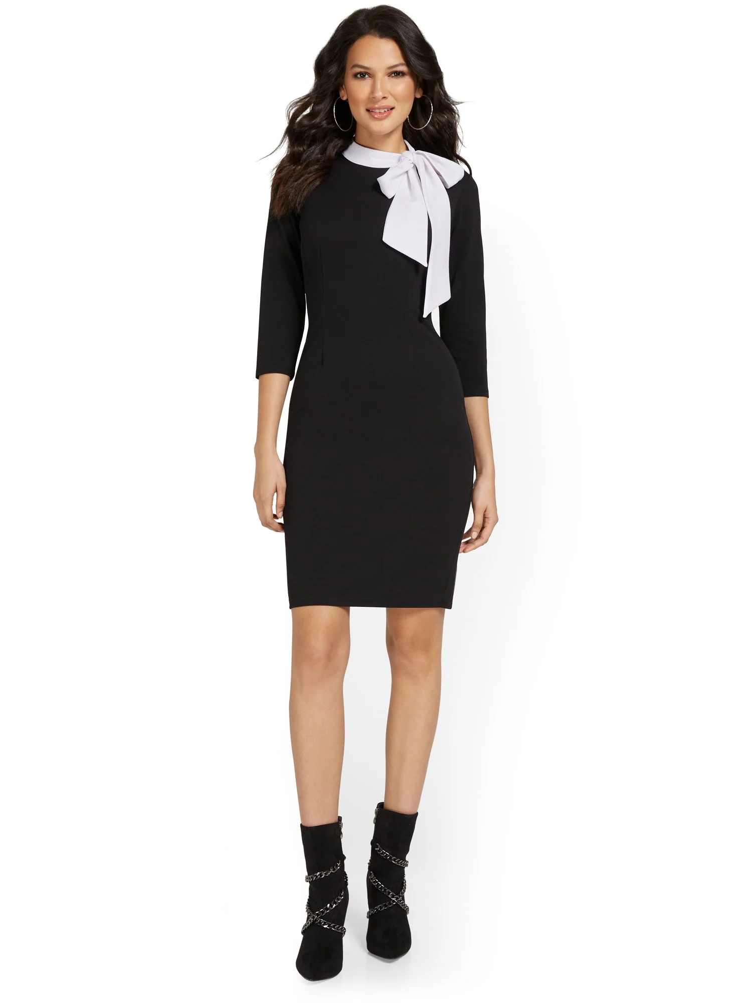 Bow-Neck Sheath Dress - Image 2