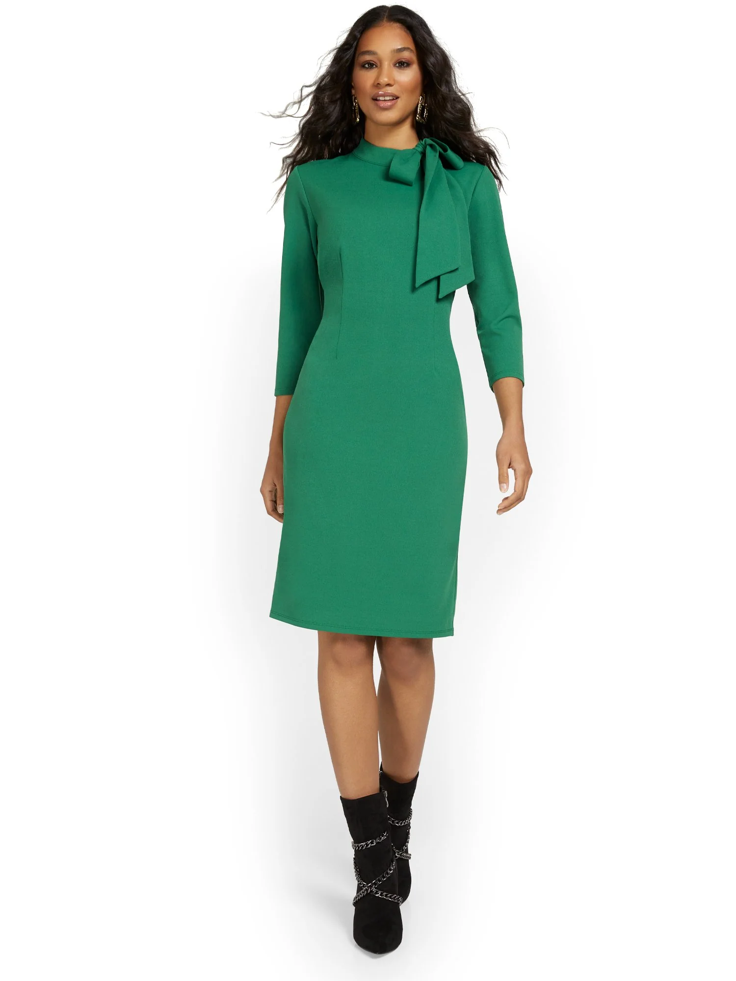 Bow-Neck Sheath Dress - Image 5