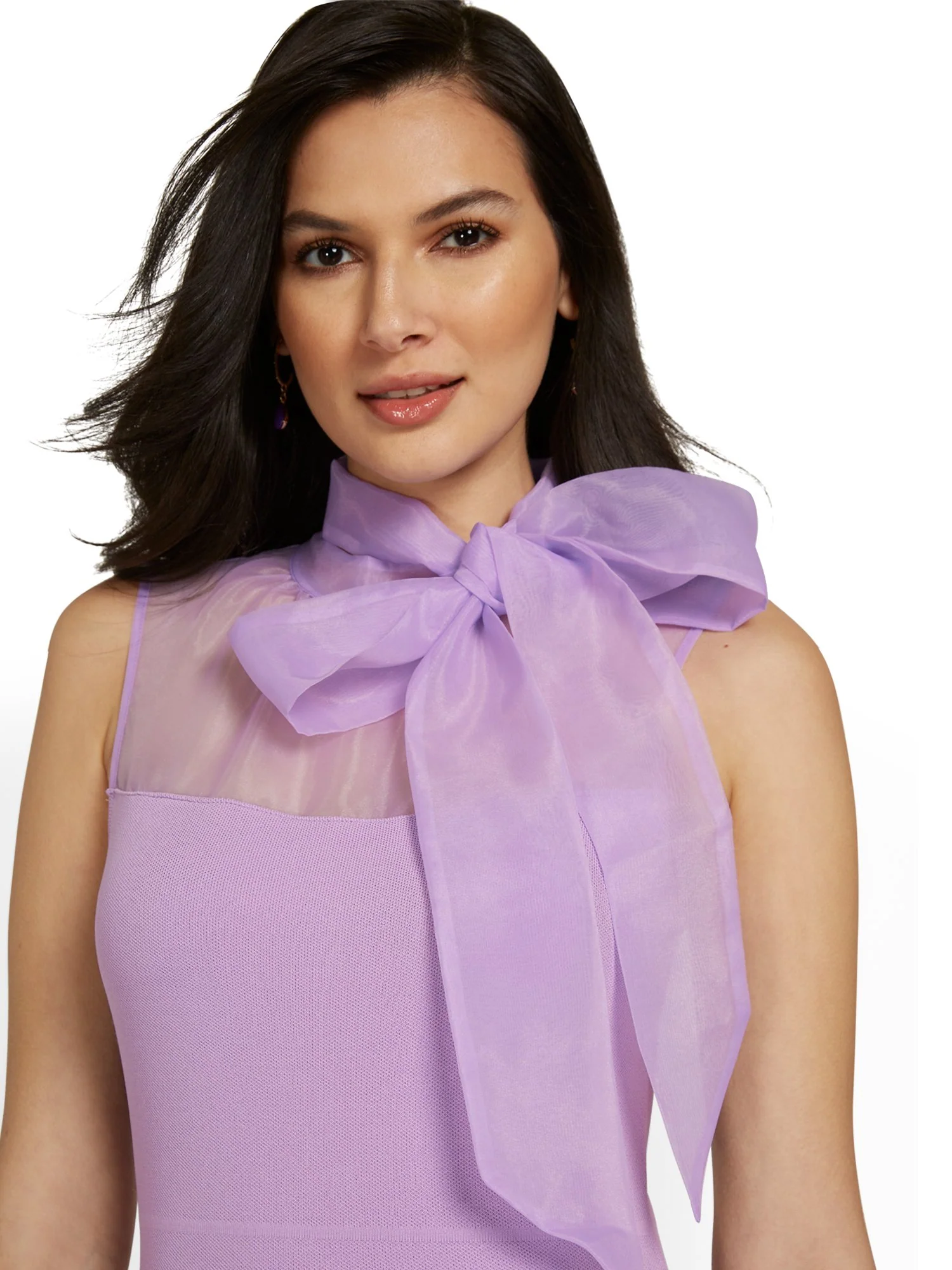 Bow-Neck Trumpet-Hem Sweater Dress - Image 4