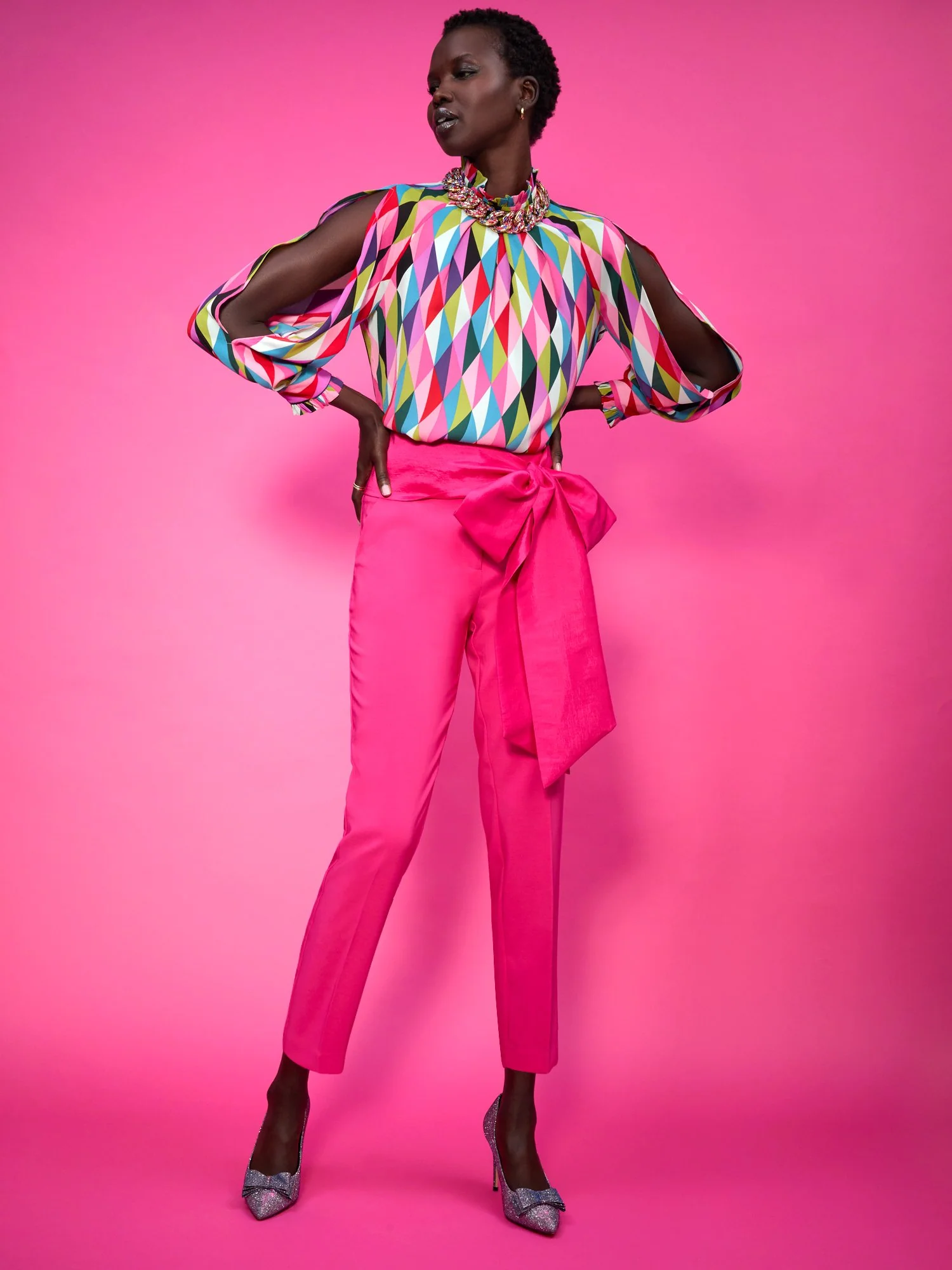 Bow-Waist Slim-Leg Ankle Pant - Image 2