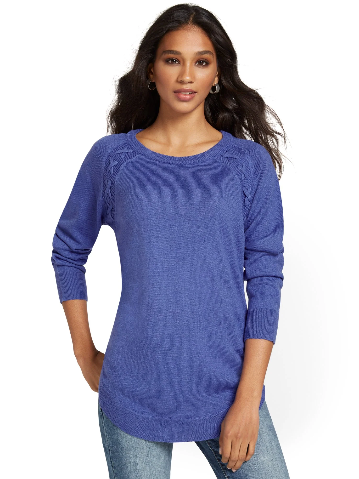 Braided Knit Tunic Sweater - Image 18