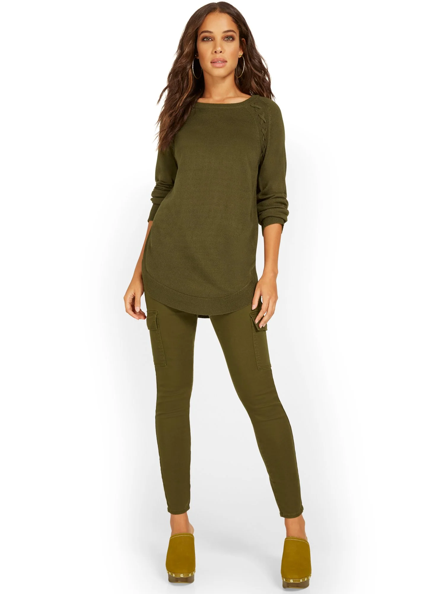 Braided Knit Tunic Sweater - Image 9