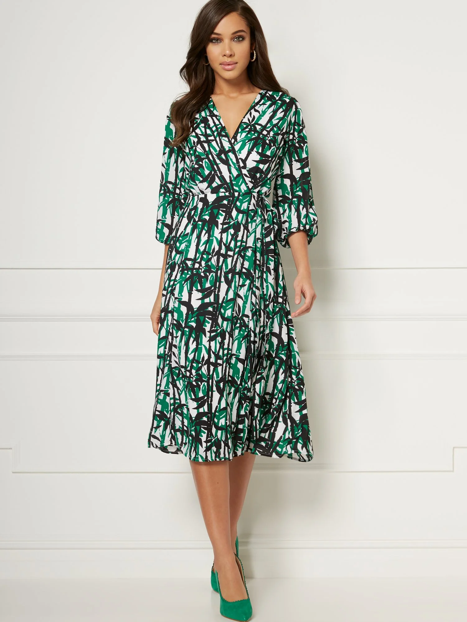 Brenda Palm-Print Dress - Eva Mendes Collection - Image 4