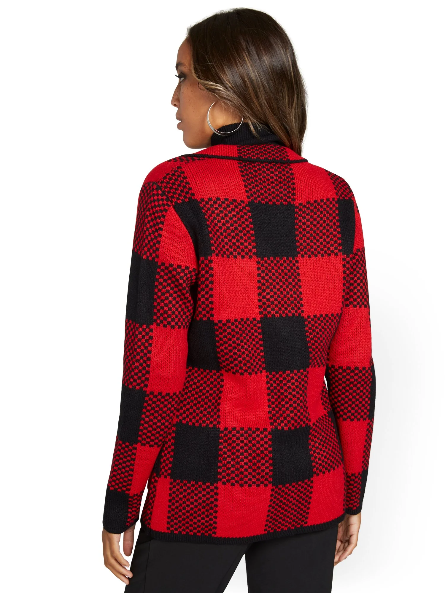 Buffalo-Check Sweater Blazer - Image 3