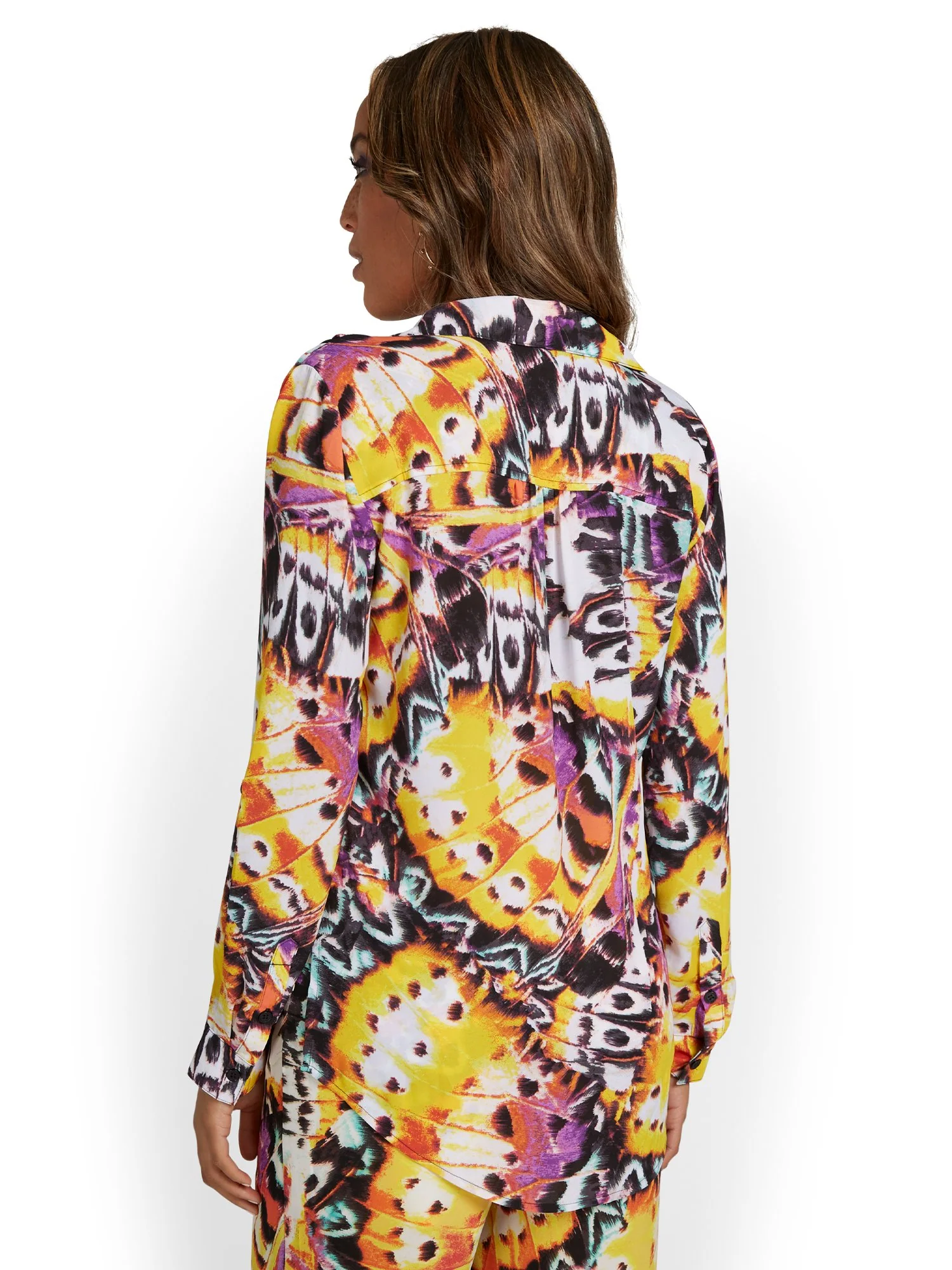 Butterfly-Print Button-Front Top - Image 3