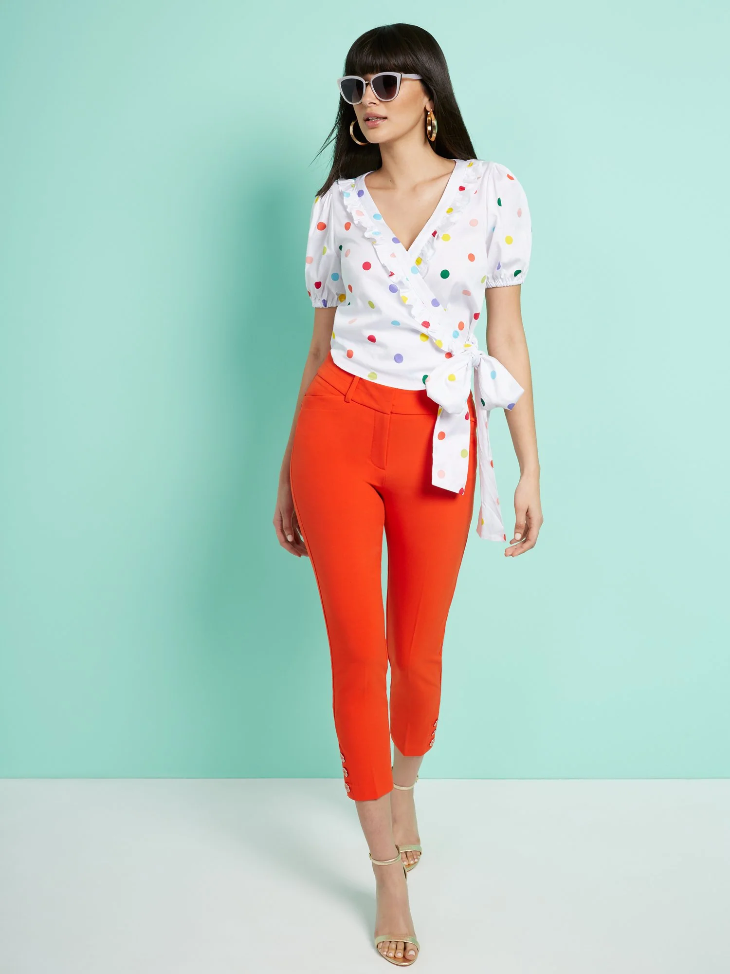 Button-Accent Ankle Pant - Modern Fit - Double Stretch - 7th Avenue - Image 14
