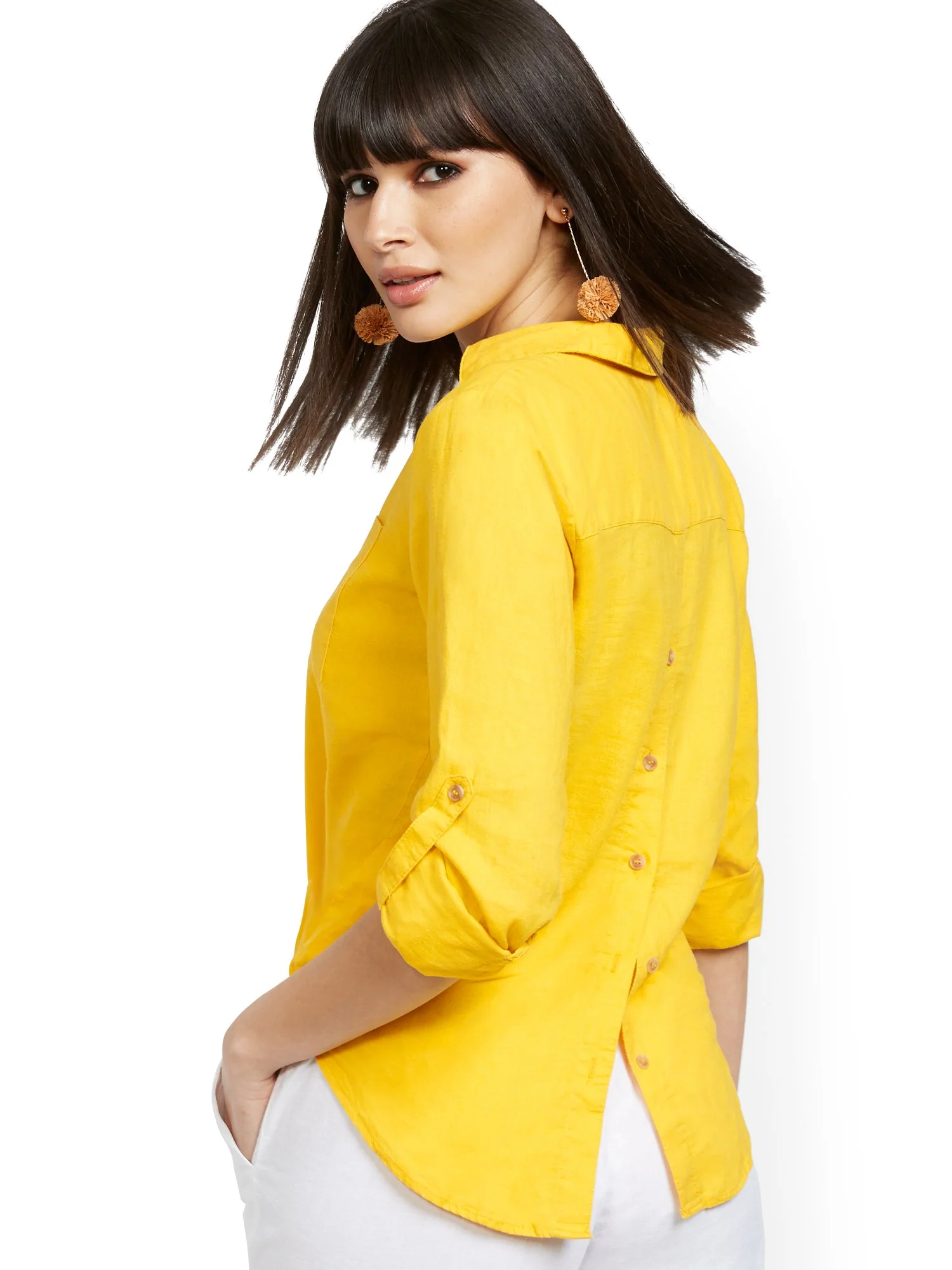 Button-Back Linen Shirt - Image 16