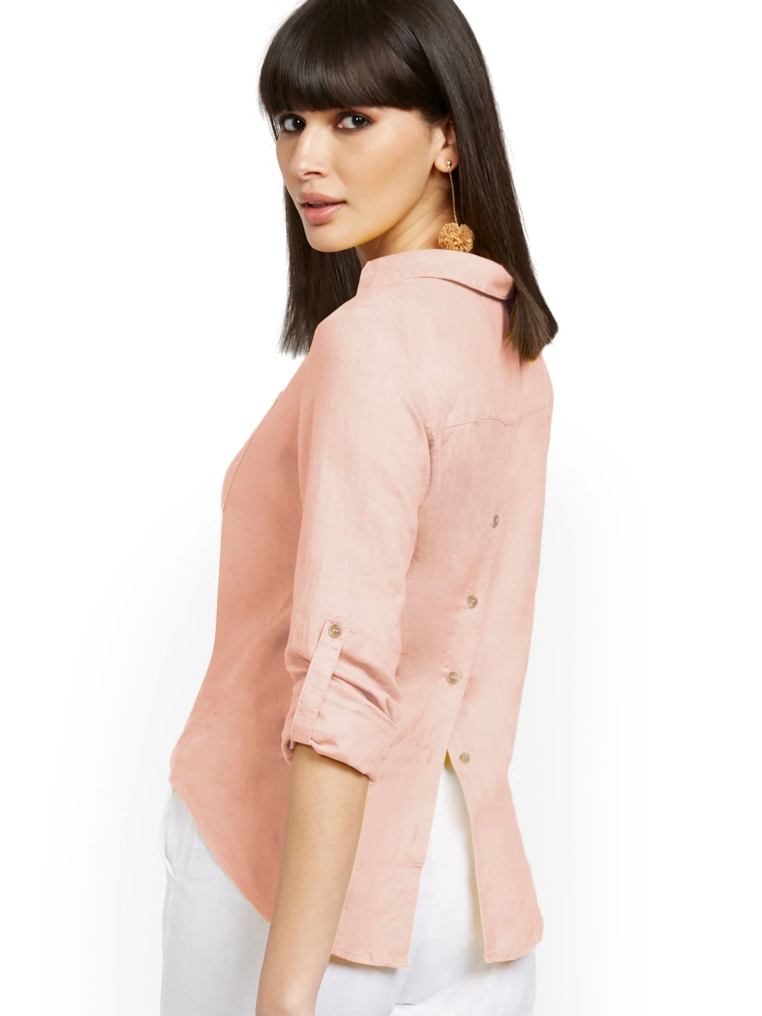 Button-Back Linen Shirt - Image 9