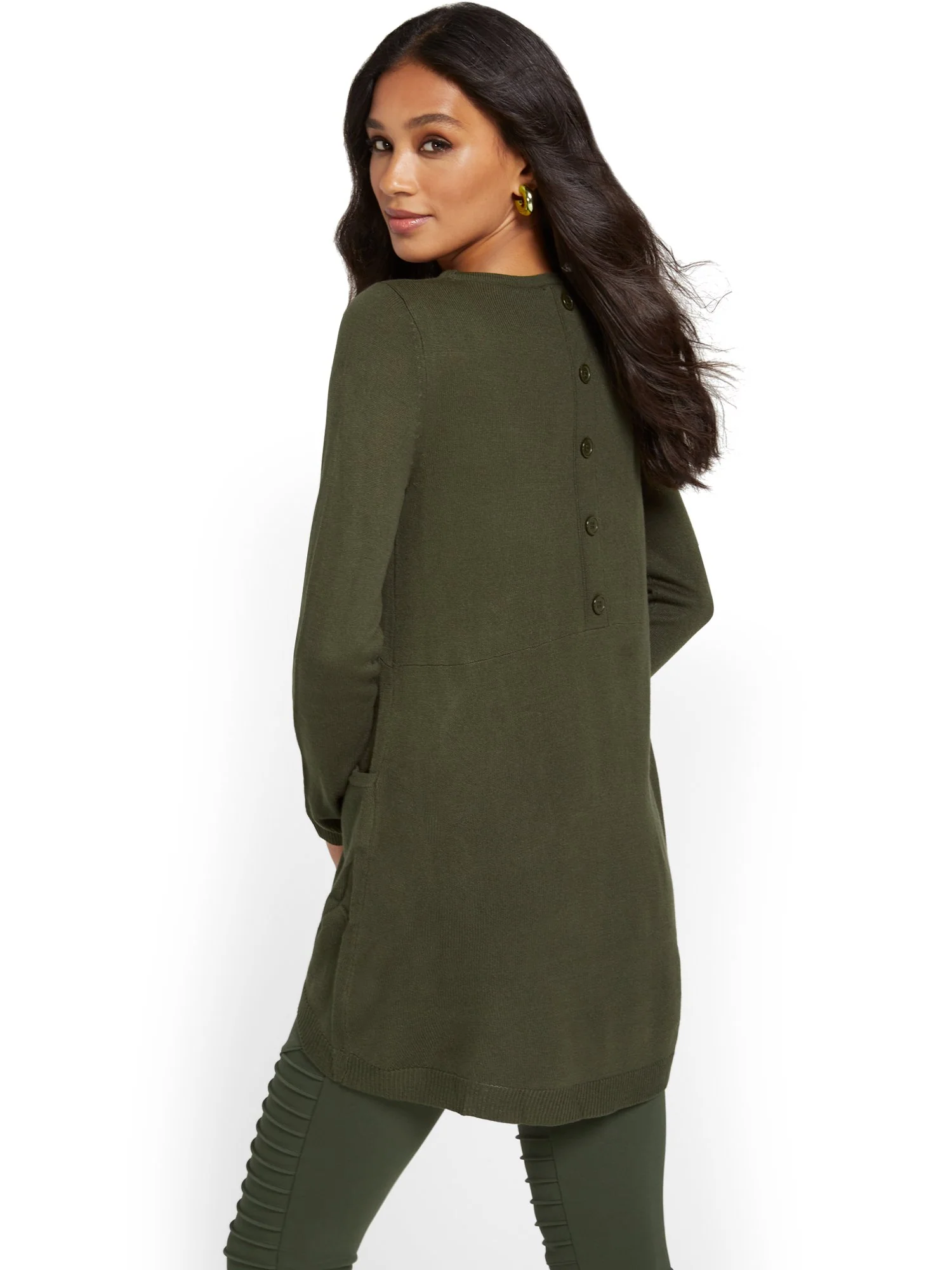 Button-Back Tunic Sweater - Image 14
