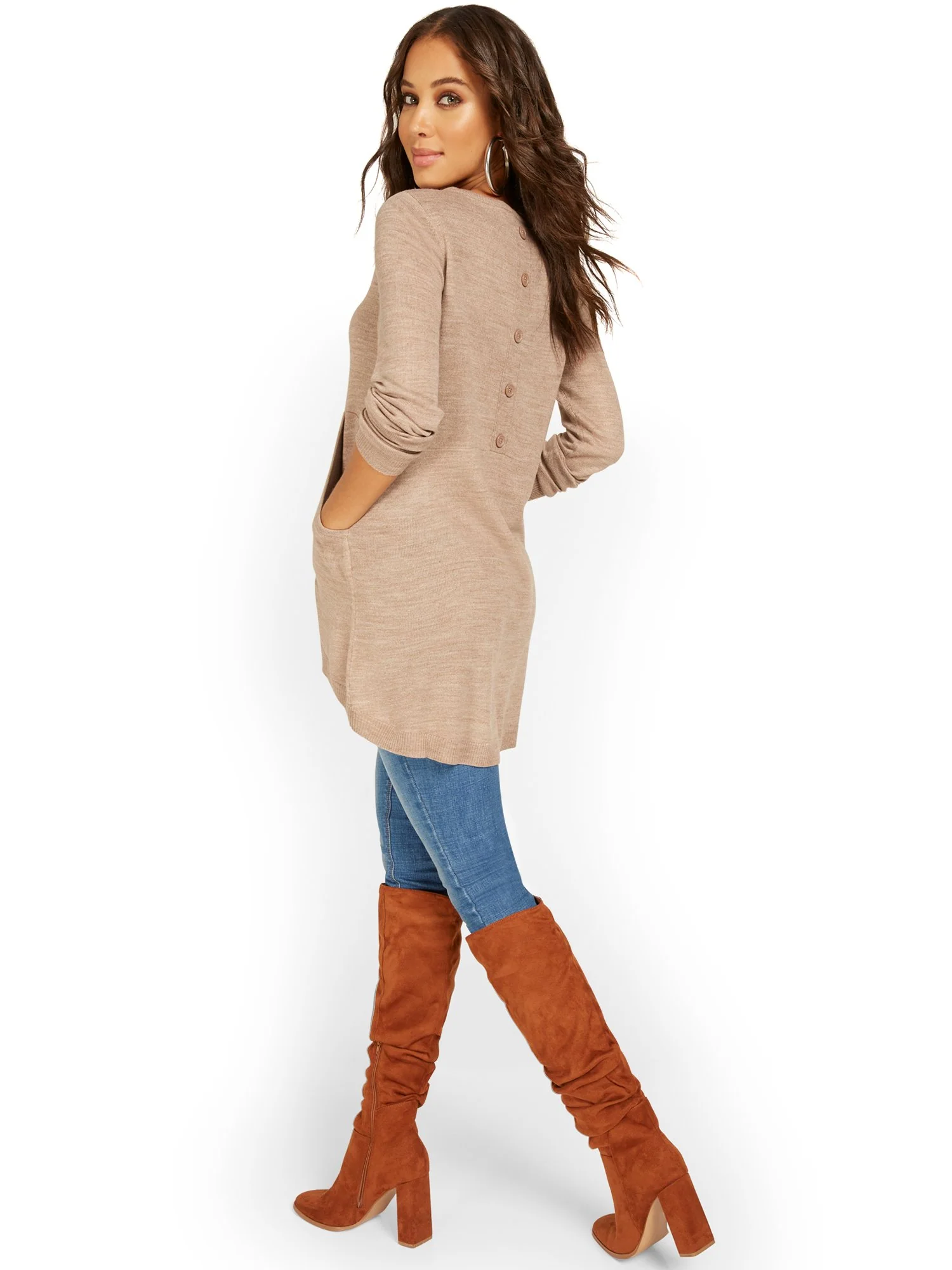 Button-Back Tunic Sweater - Image 20