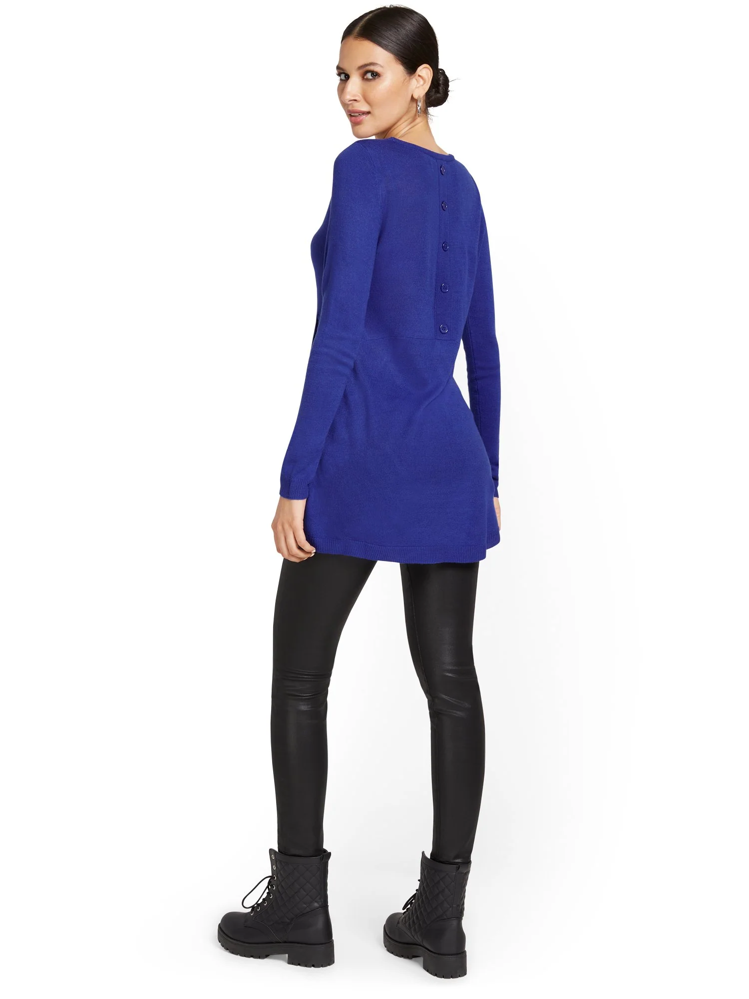 Button-Back Tunic Sweater - Image 28
