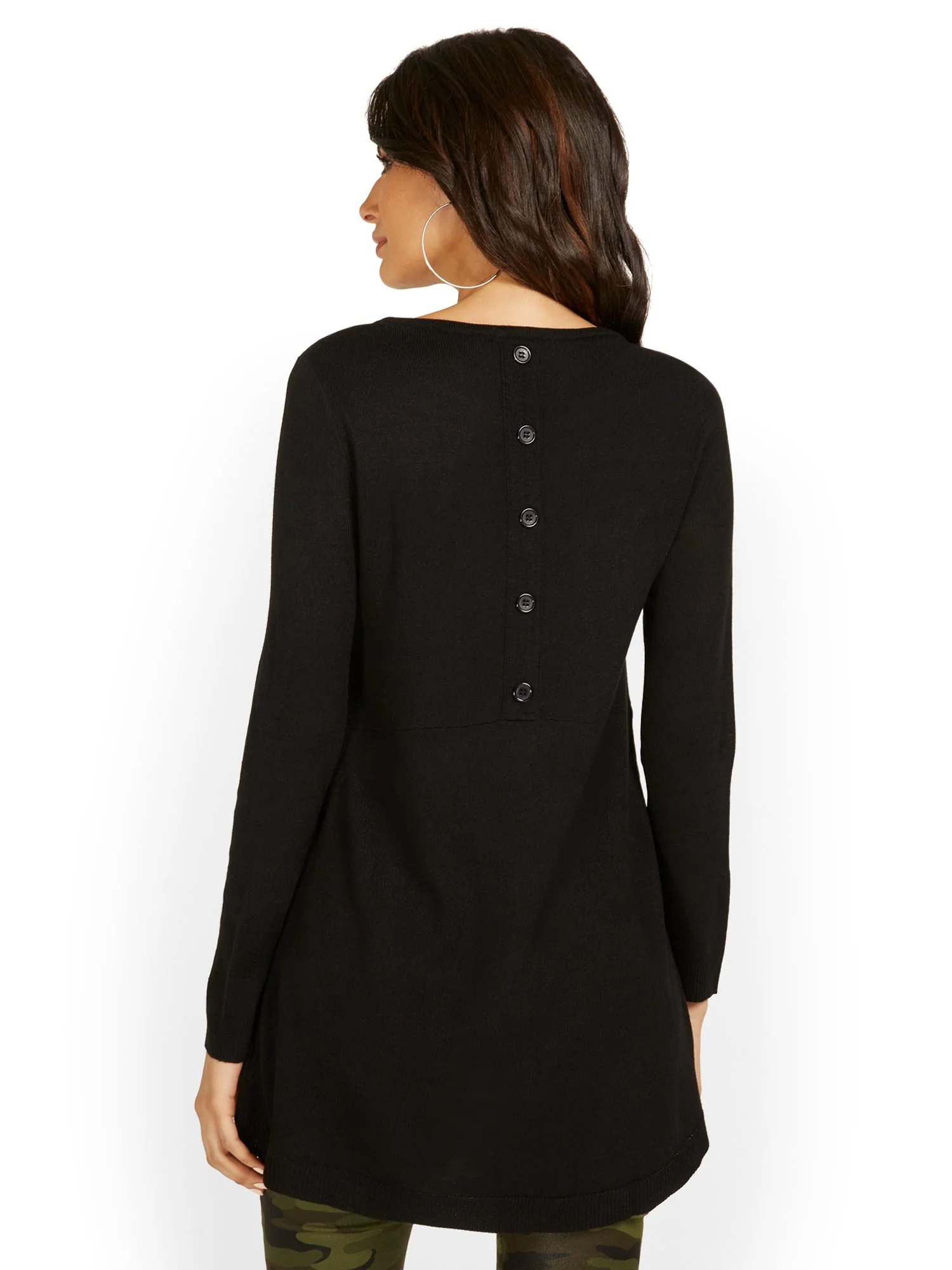 Button-Back Tunic Sweater - Image 3