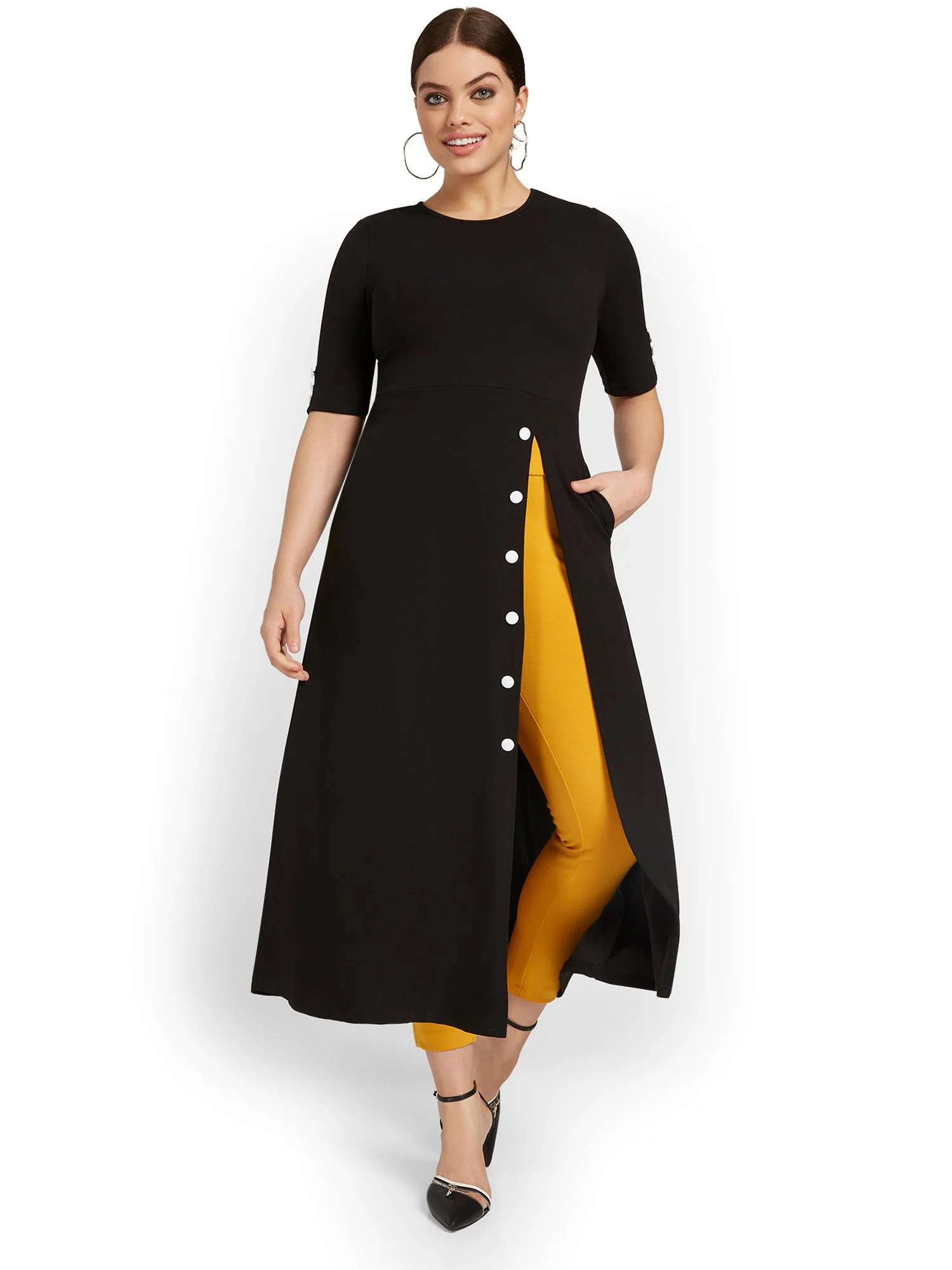 Button-Detail Knit Maxi Top - Image 2