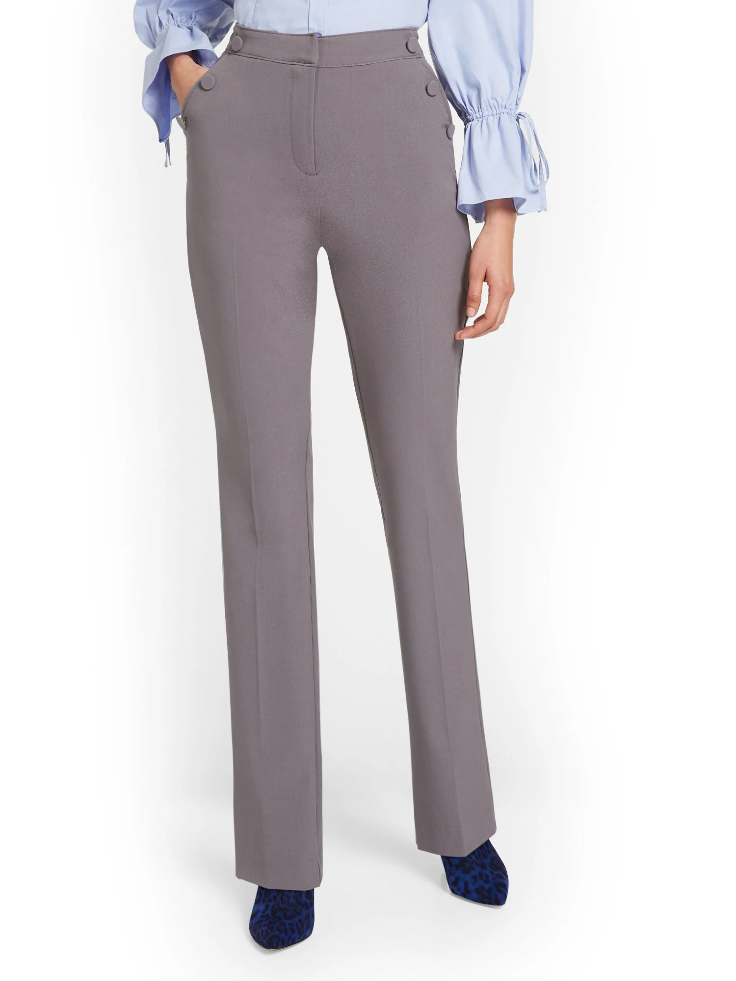 Button-Detail Straight-Leg Pant - Image 11