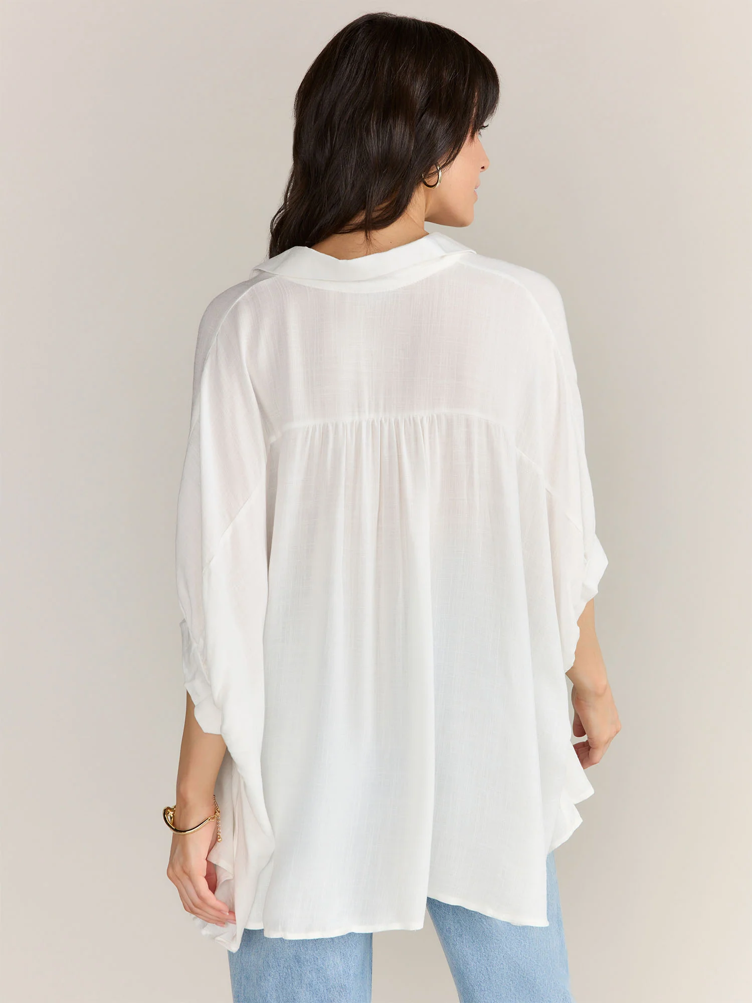 Charlotte Avery Button Down High Low Textured Oversized Shirt - Brands We Love - Image 6