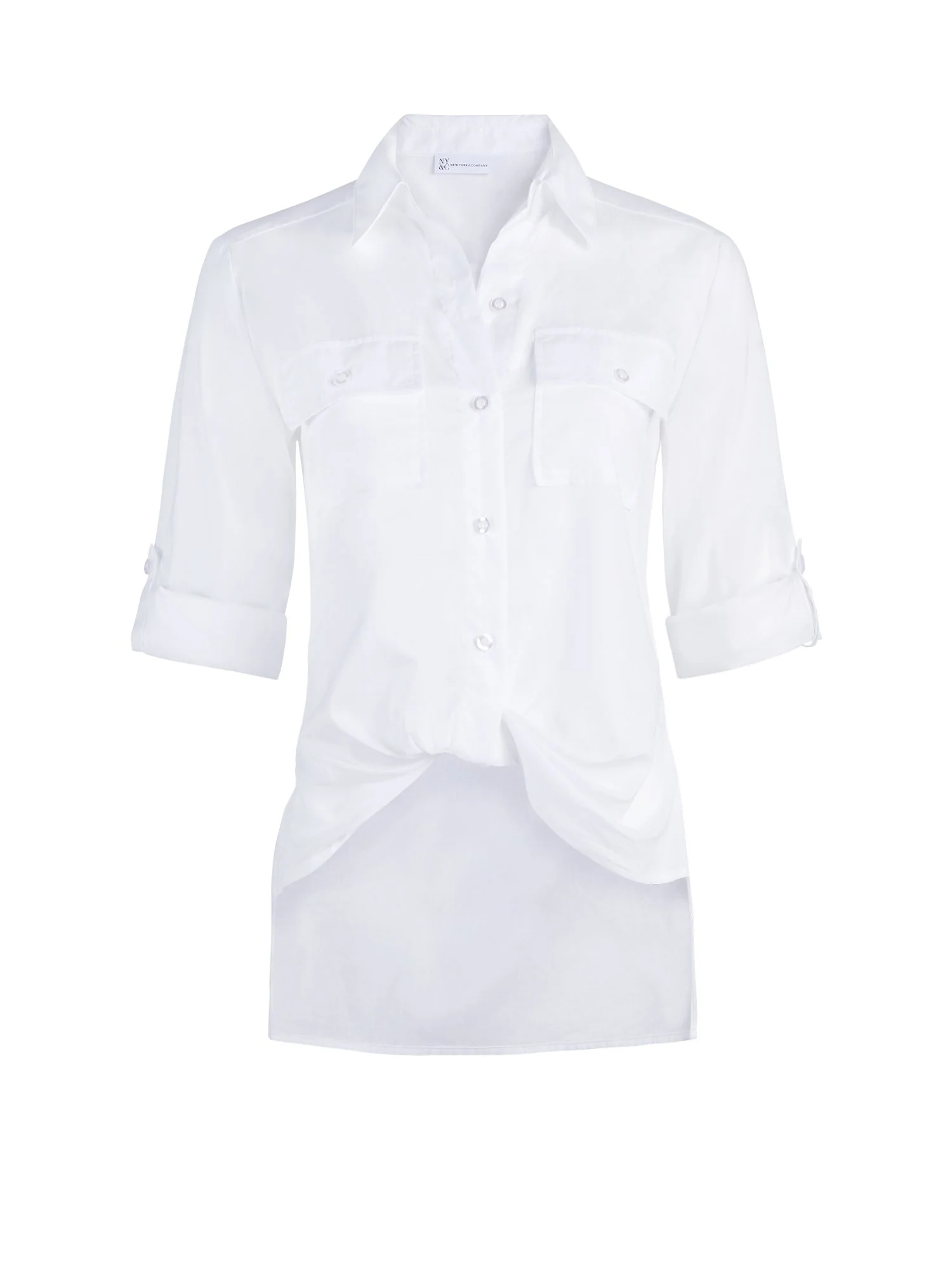 Button-Down Twist-Front Shirt - Image 2