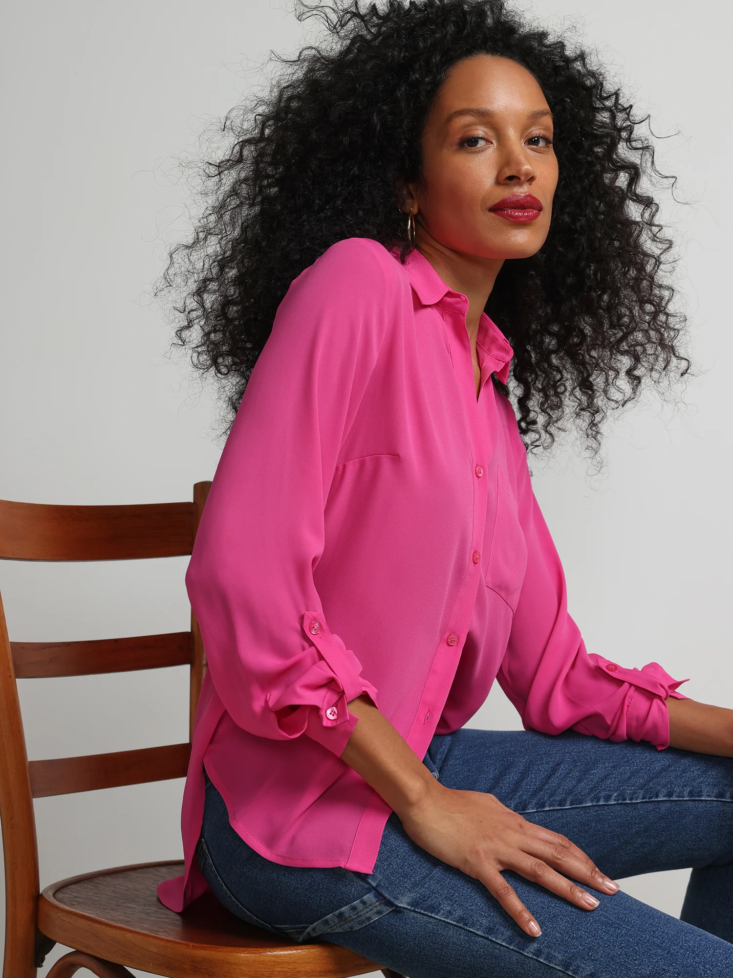 Button-Front Blouse - Image 32