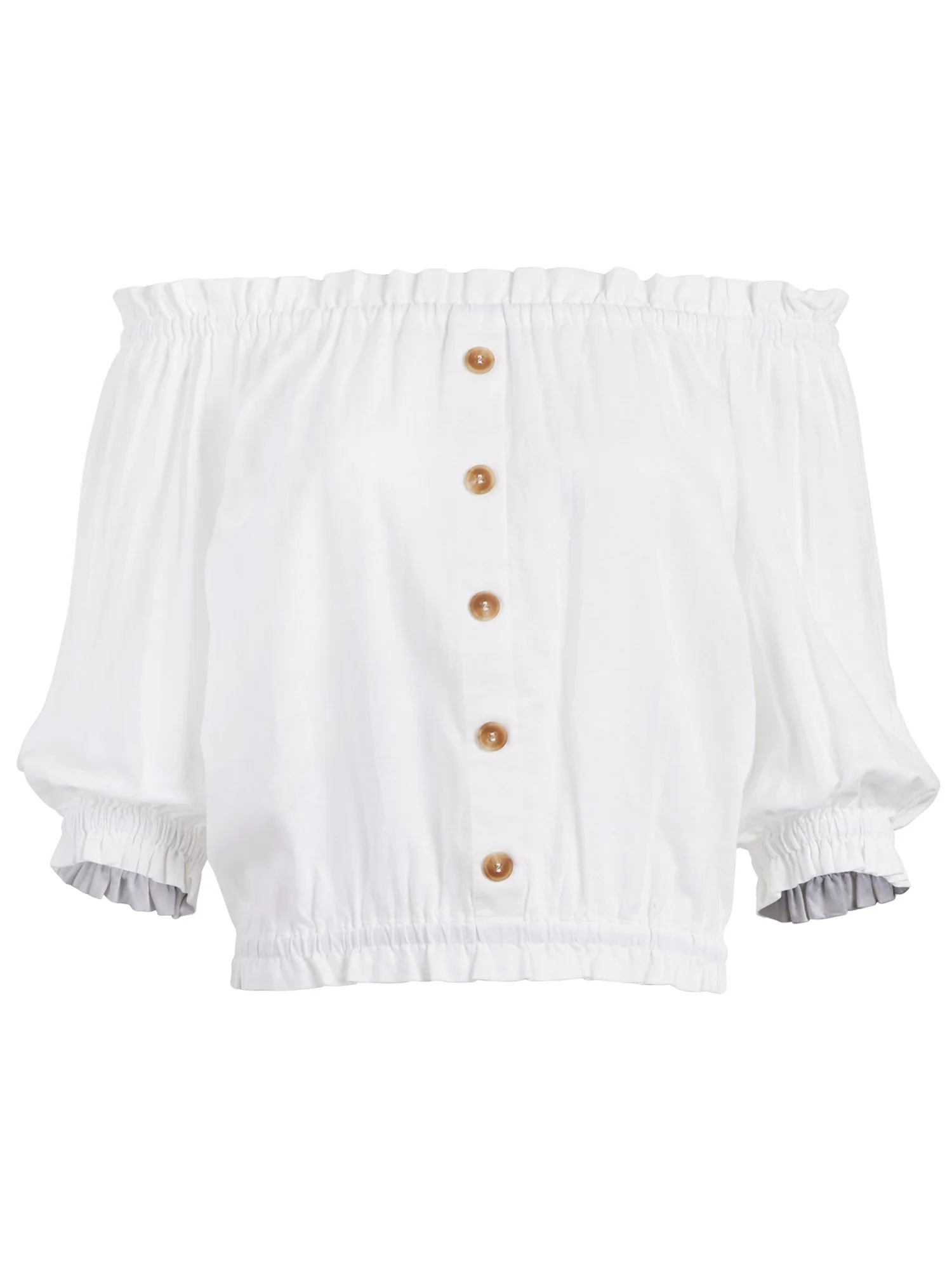 Button-Front Off-The-Shoulder Top