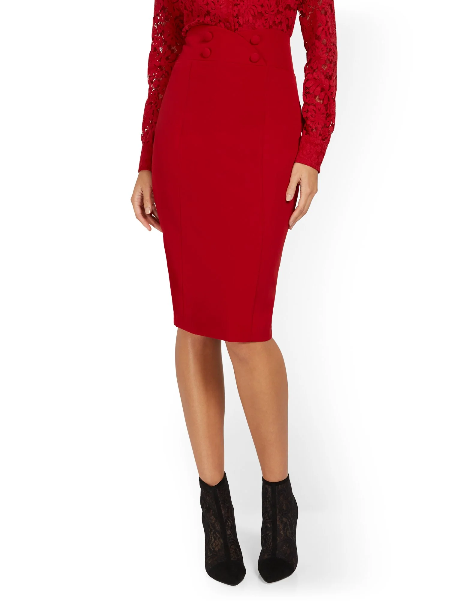 Button-Front Pencil Skirt - Image 6