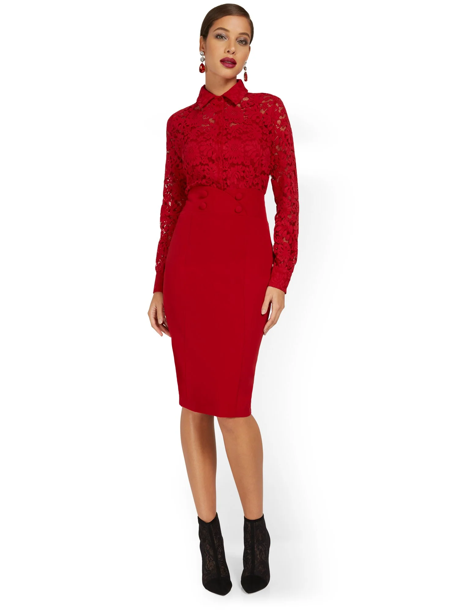 Button-Front Pencil Skirt - Image 8