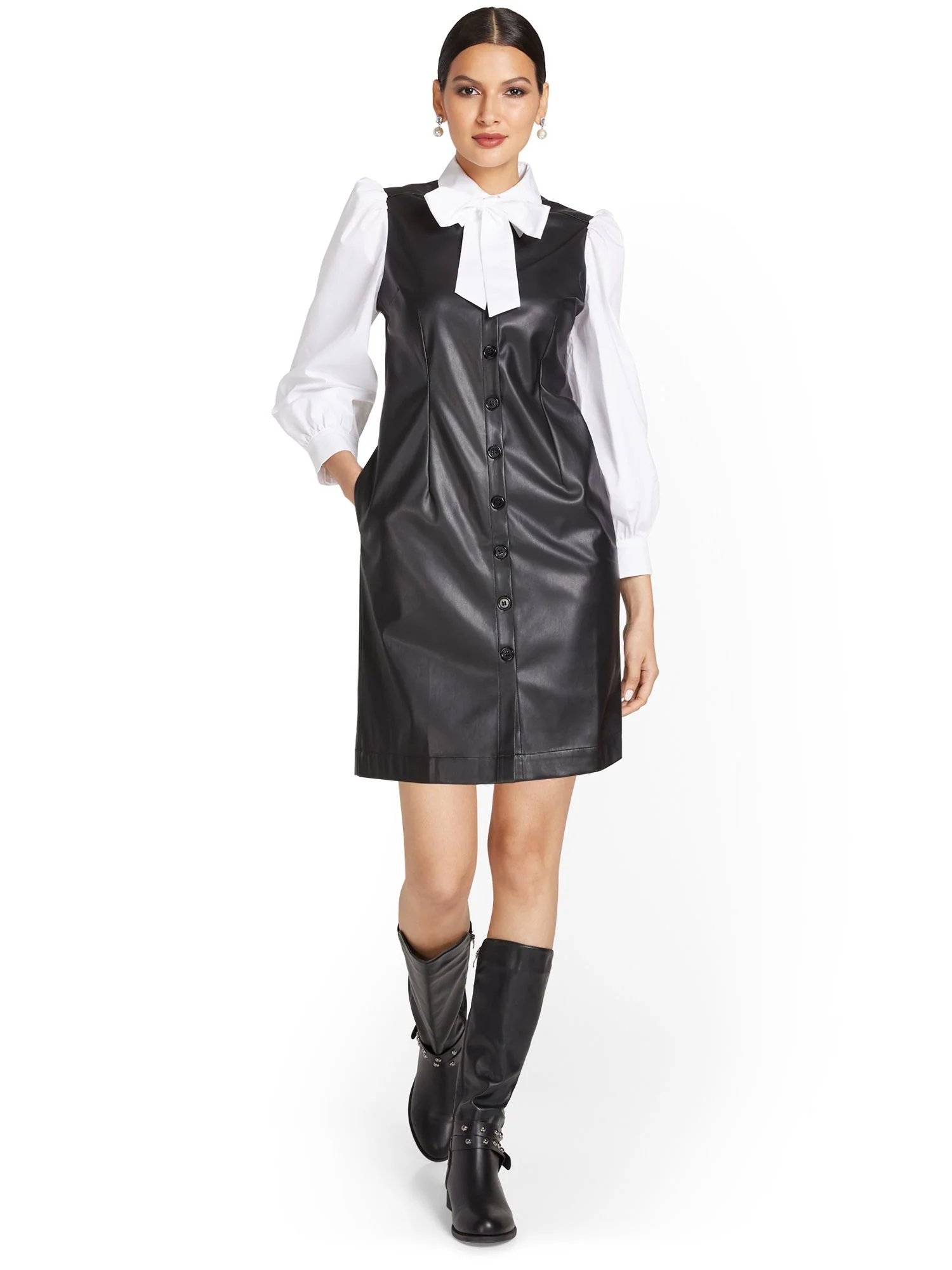Button-Front Shift Dress - Image 2