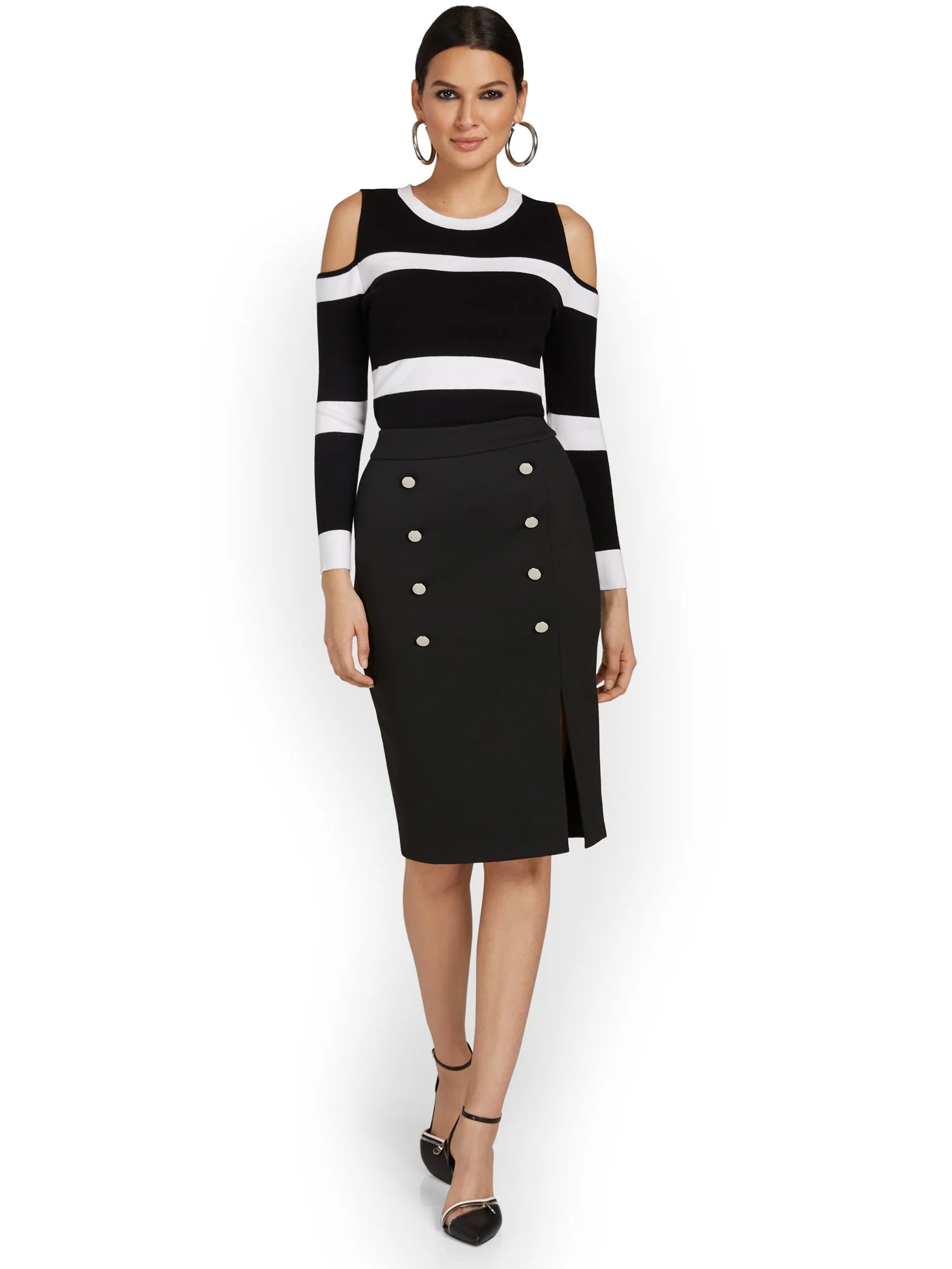 Button-Front Skirt - Superflex - Image 4
