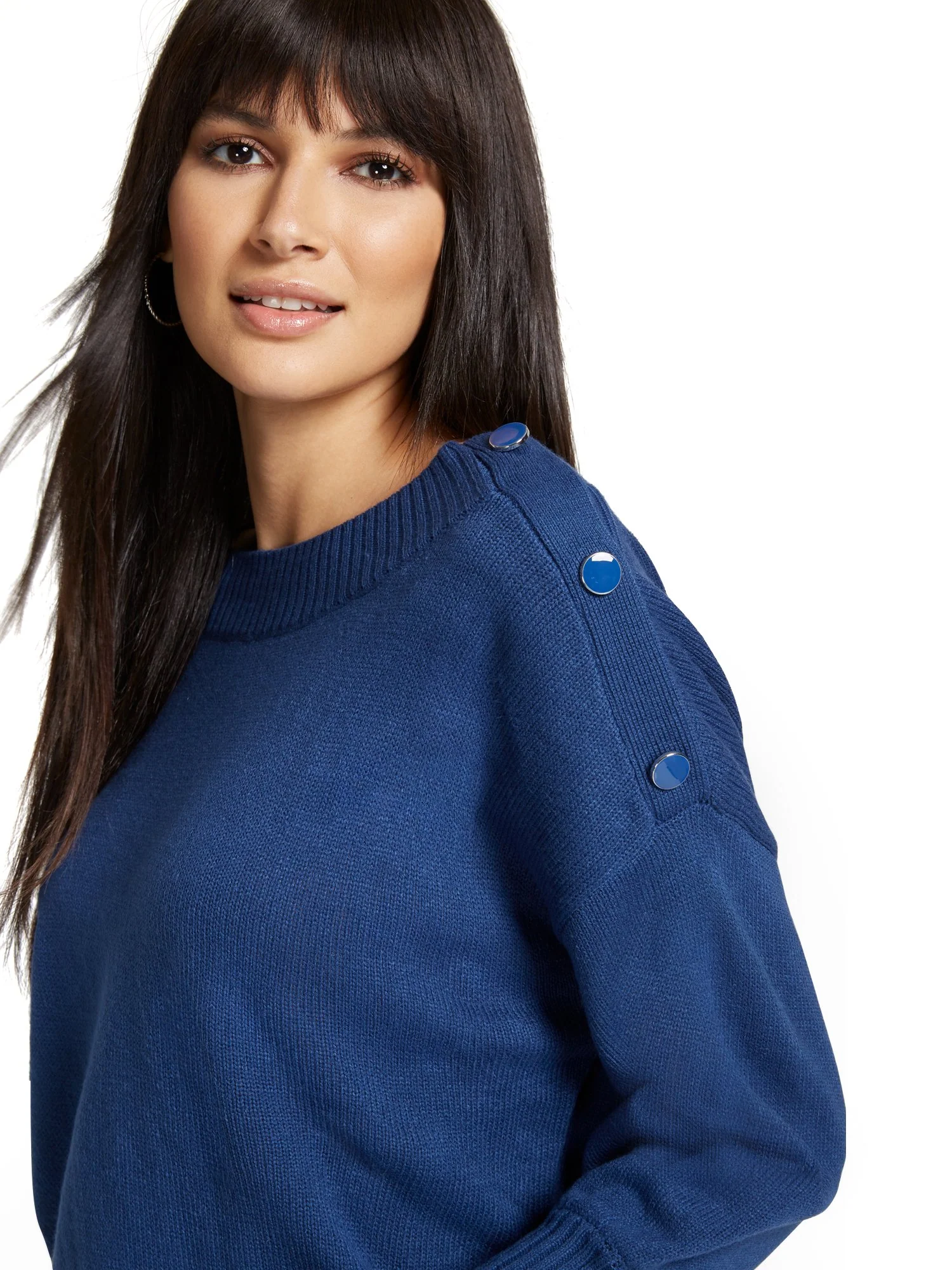 Button-Shoulder Pullover Sweater - Image 11