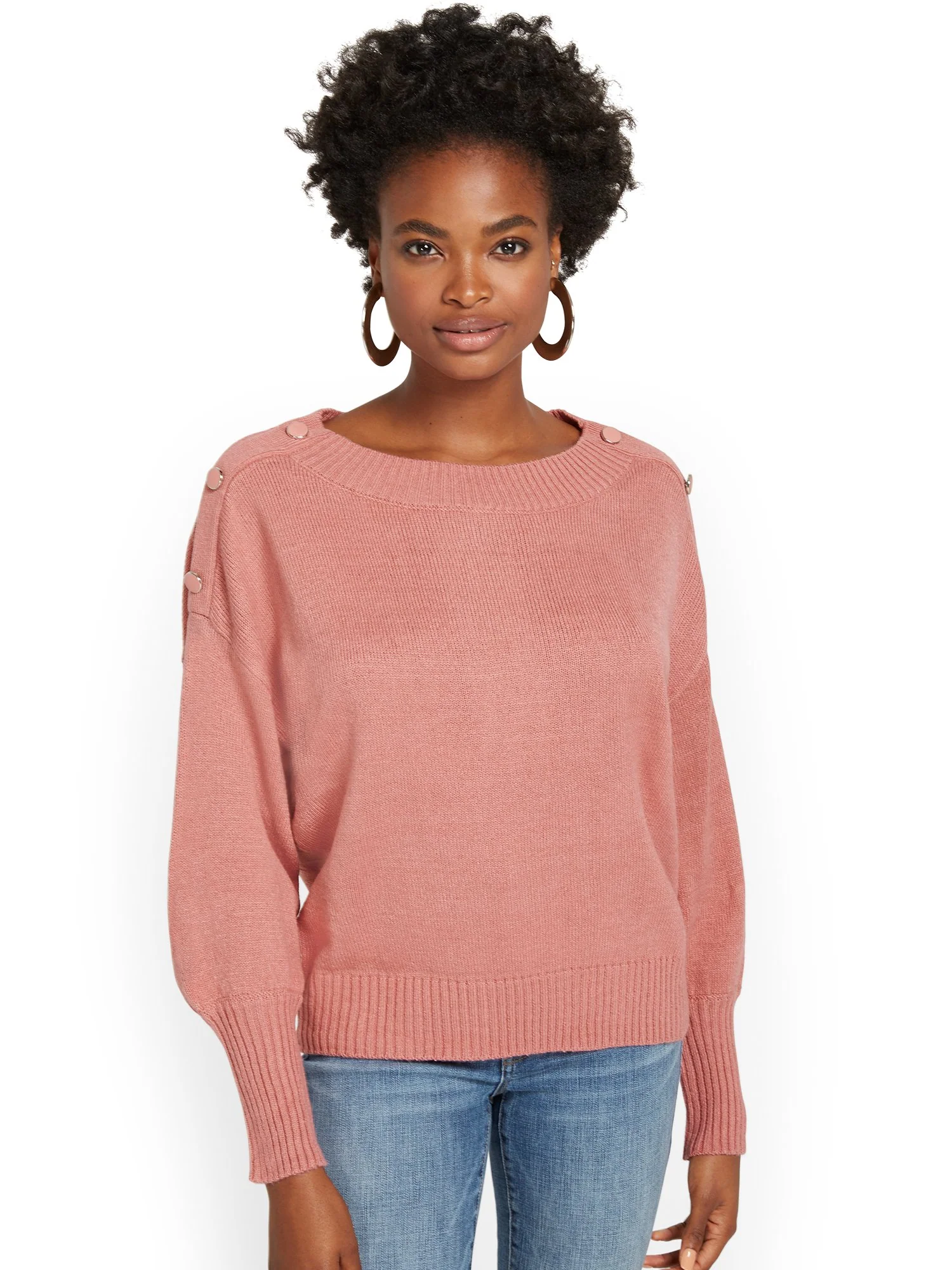 Button-Shoulder Pullover Sweater - Image 23