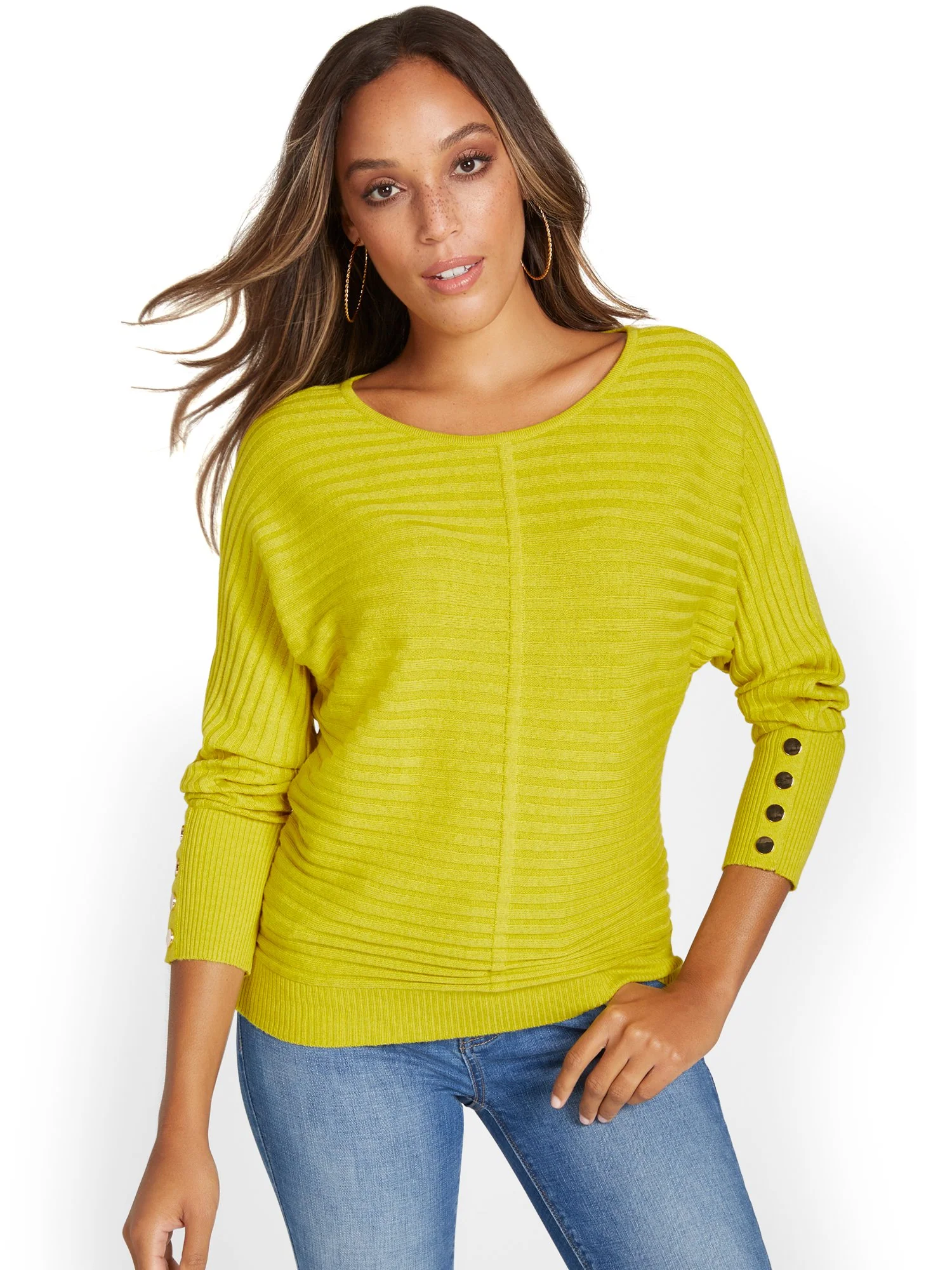 Button-Sleeve Dolman Sweater - Image 24