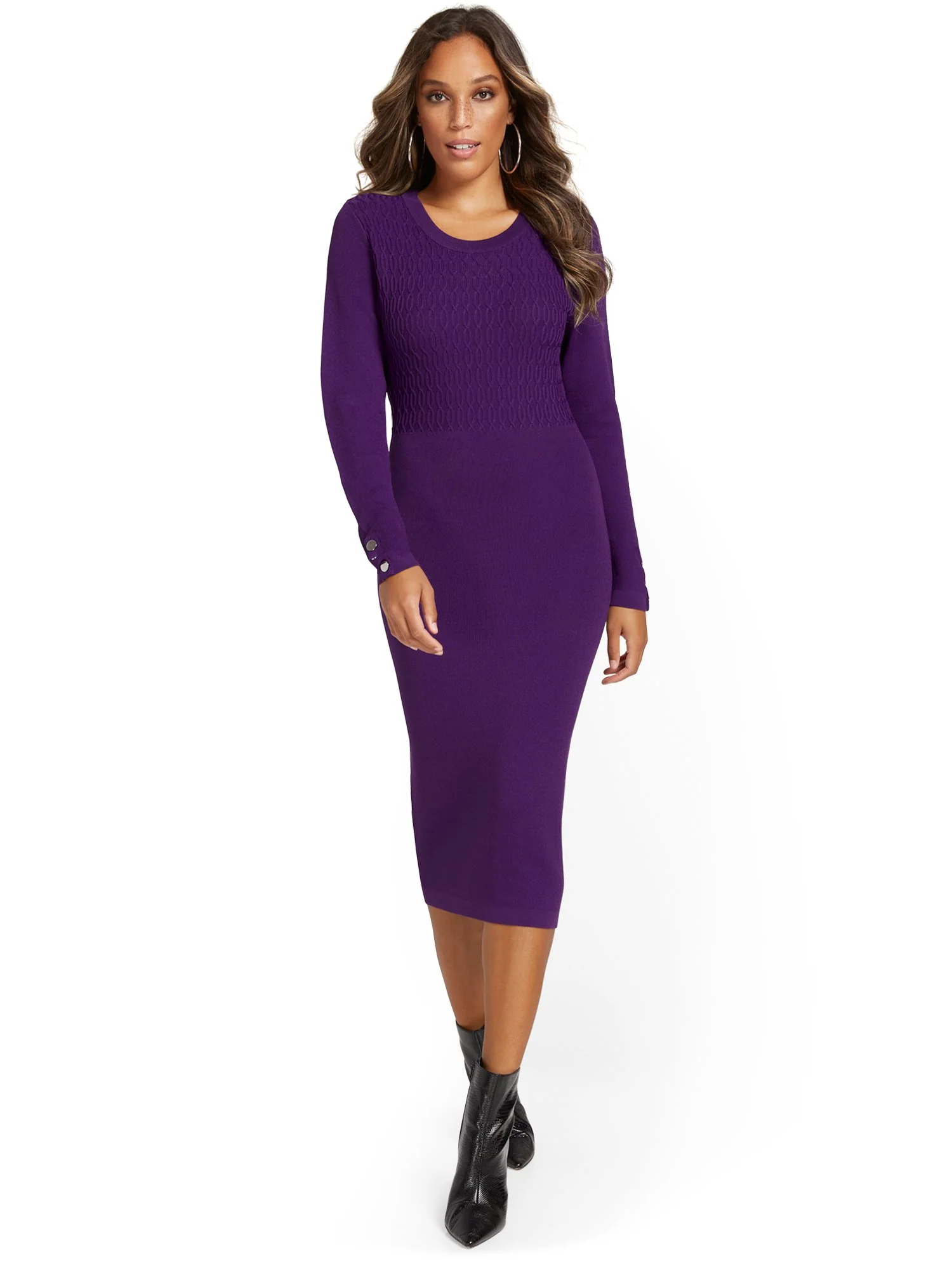 Cable-Front Sweater Dress - Image 5