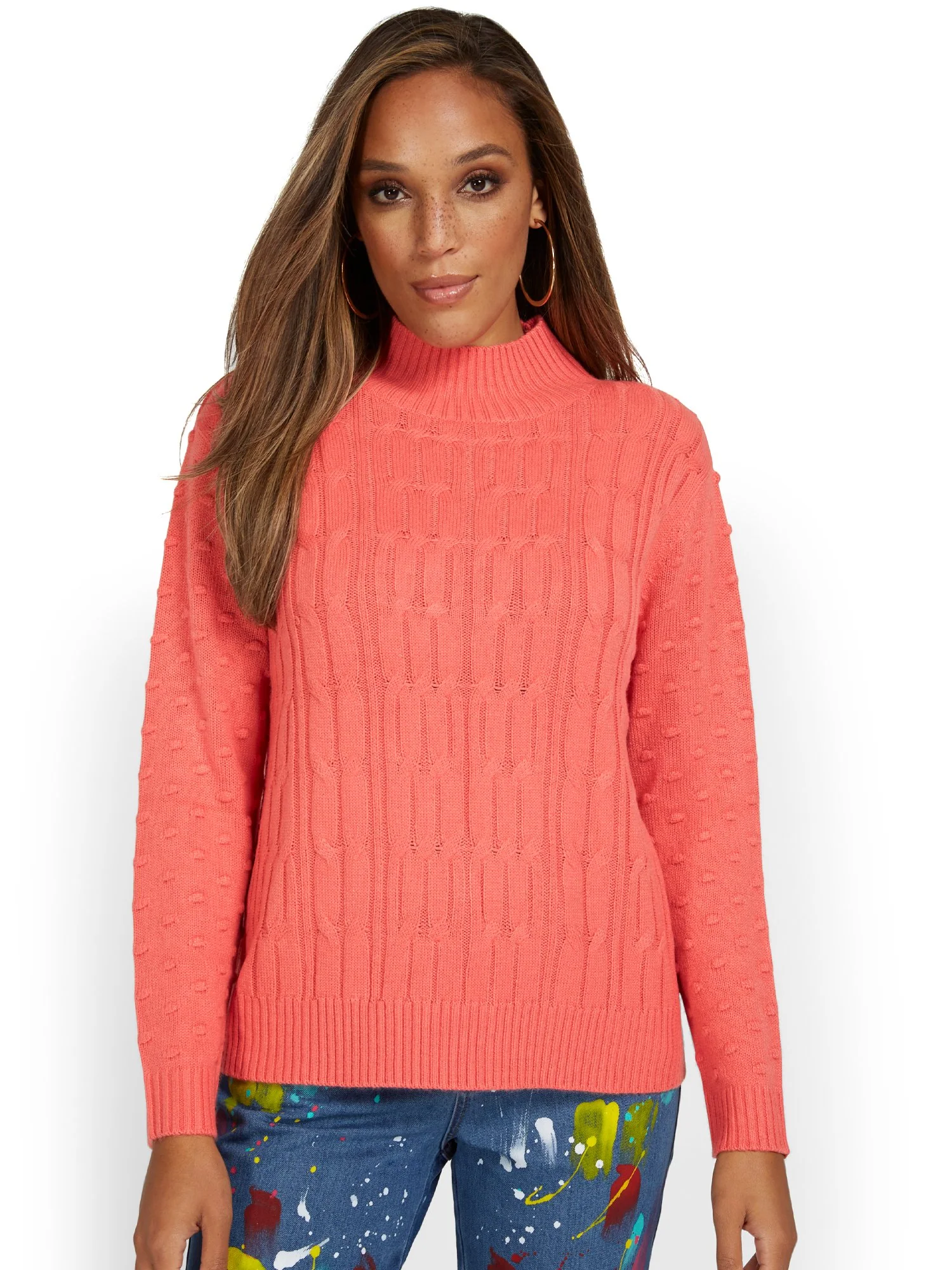 Cable-Knit Mock-Neck Sweater - Image 11