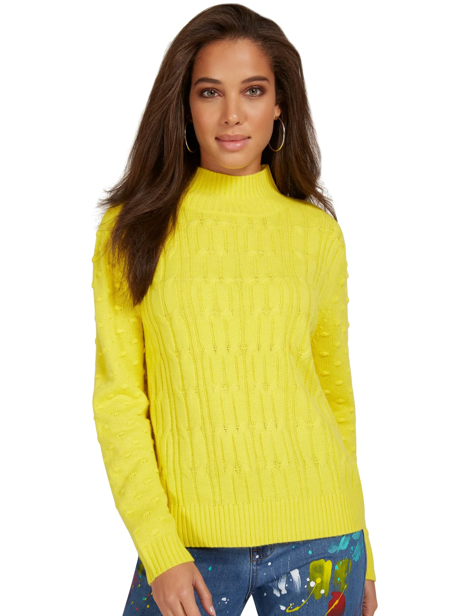 Cable-Knit Mock-Neck Sweater - Image 2