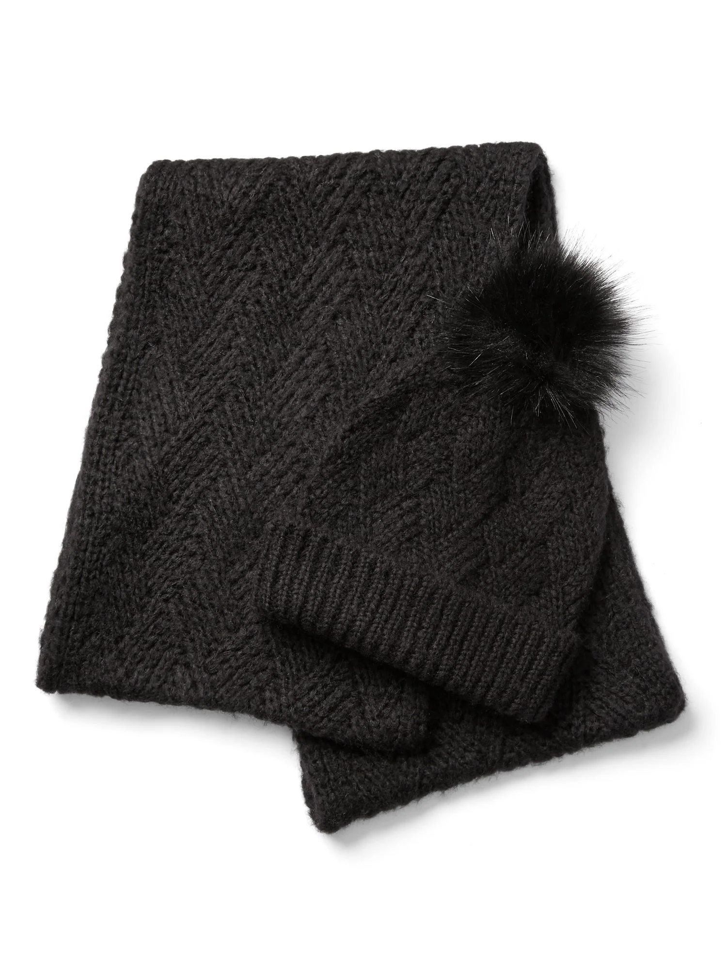 Cable-Knit Pom-Pom Hat - Image 2