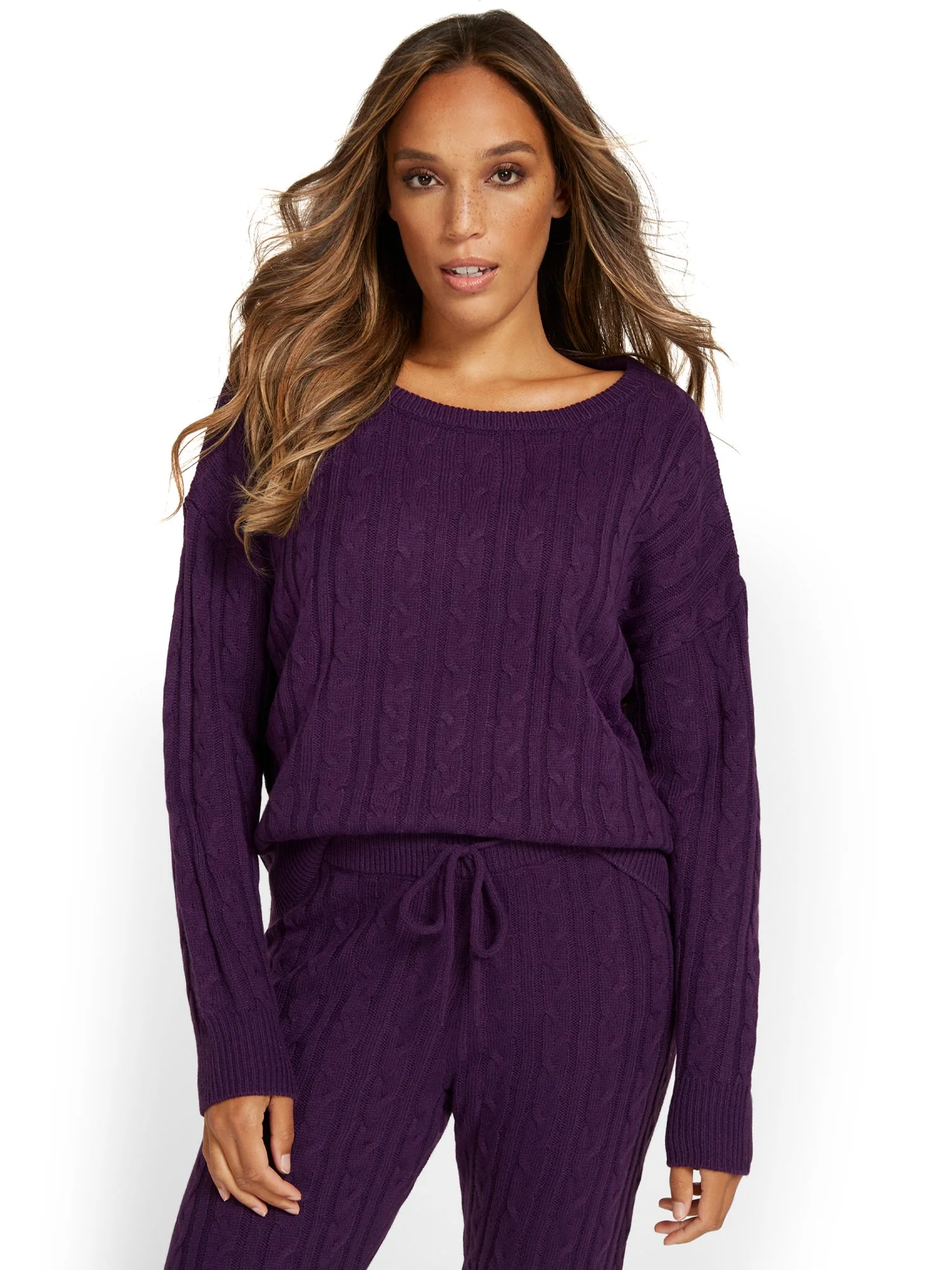 Cable-Knit Pullover Sweatshirt - Image 5