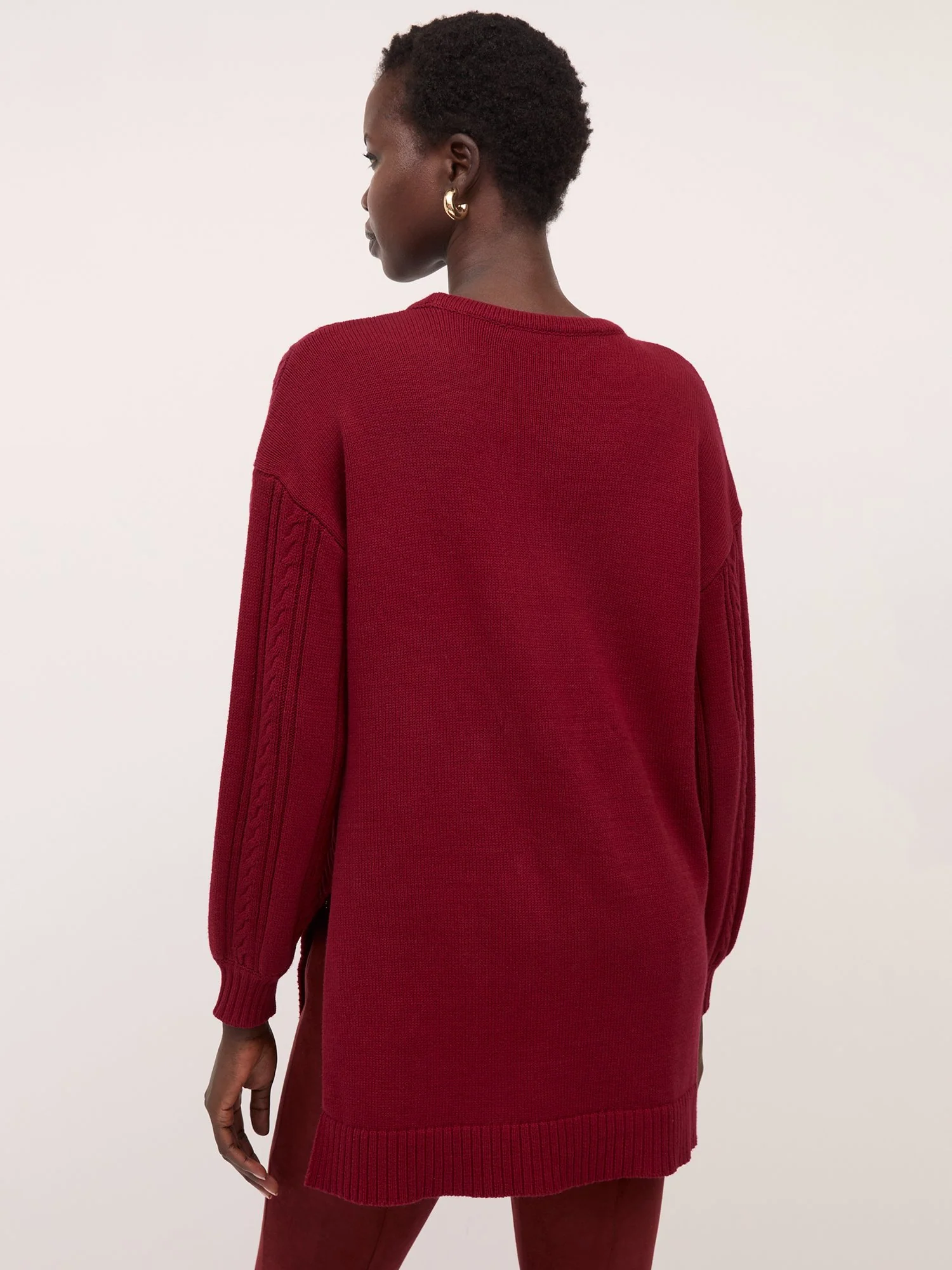 Cable-Knit Pullover Tunic Sweater - Image 2