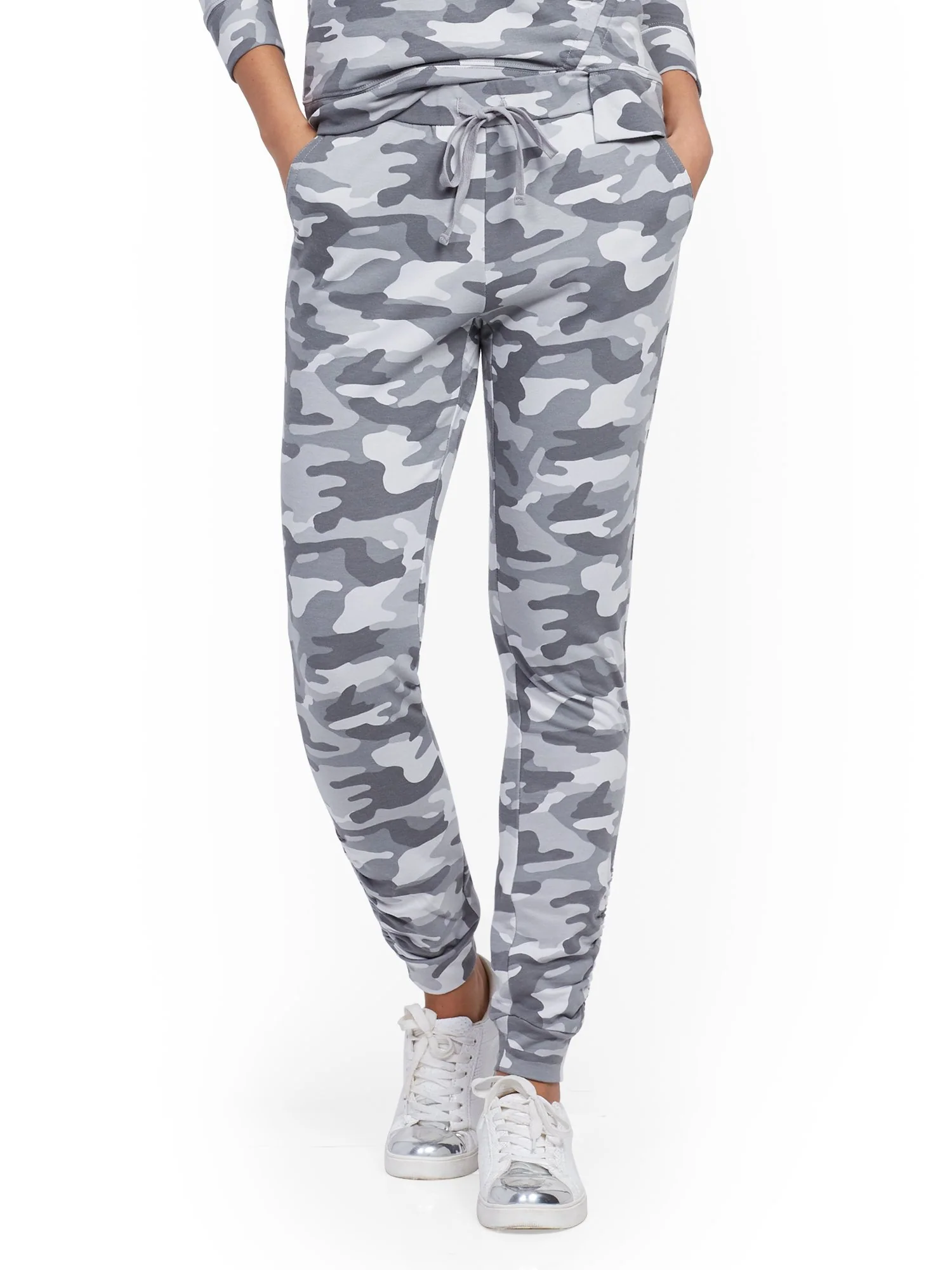 Camo-Print Ruched Jogger Pant