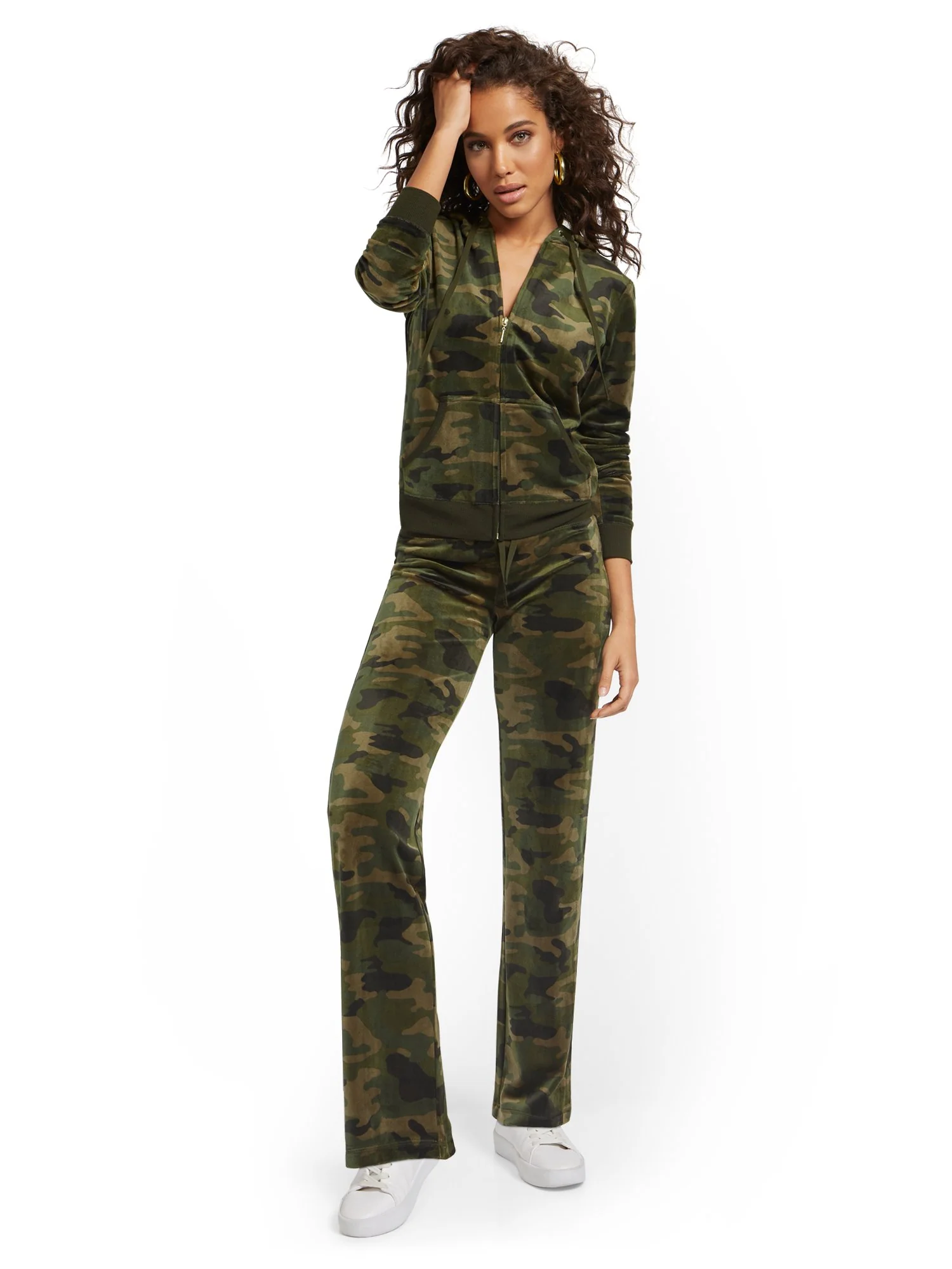 Camo-Print Velour Straight-Leg Pant - Dreamy Velour Collection - Image 3