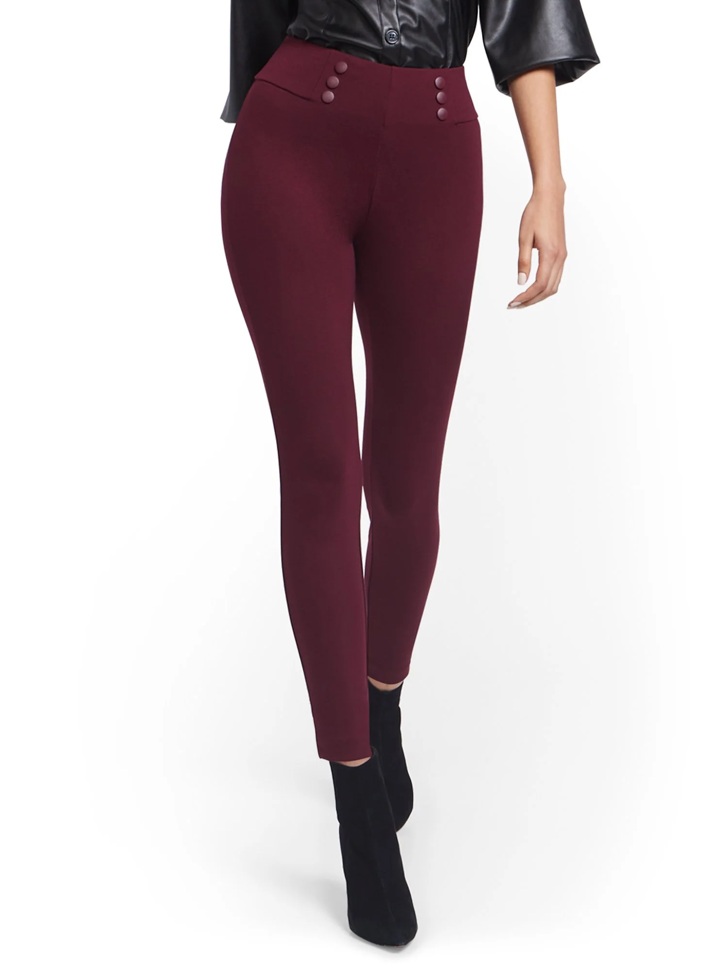 Carrie Button-Front Pull-On Ankle Pant - Image 7