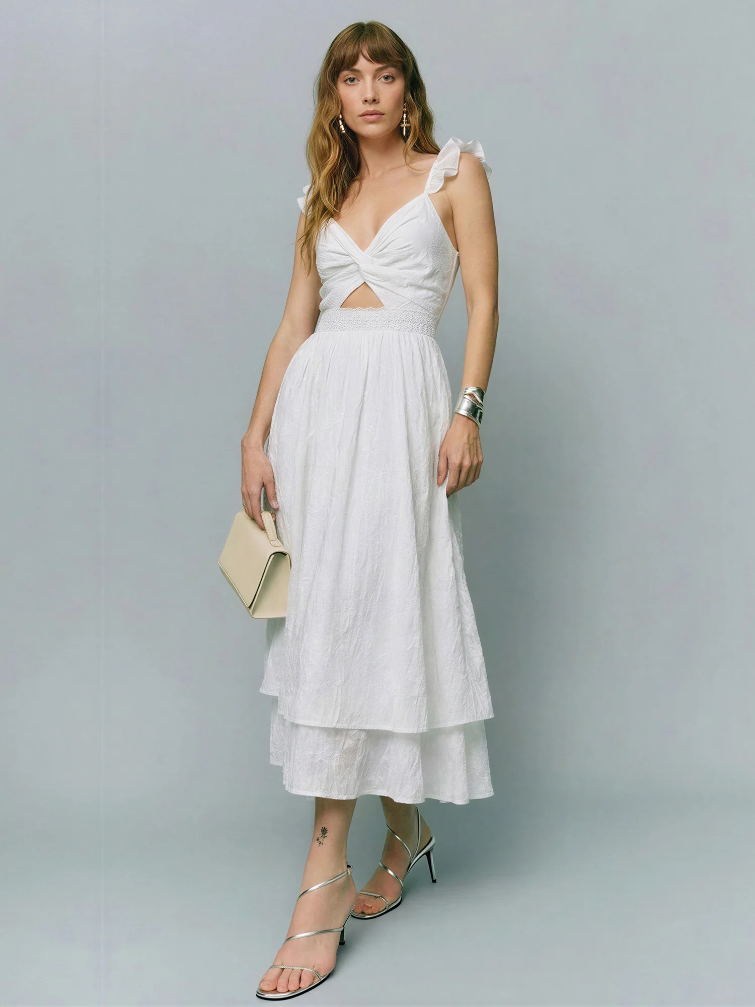 Cassandra Cutout Flutter Sleeve Midi Dress - Image 2