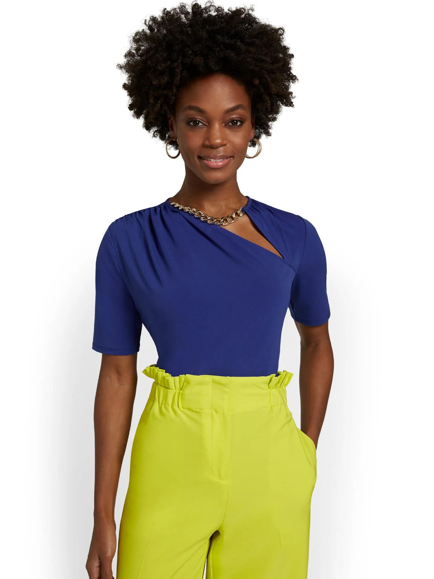 Chain-Detail Cut-Out Knit Top - Image 3