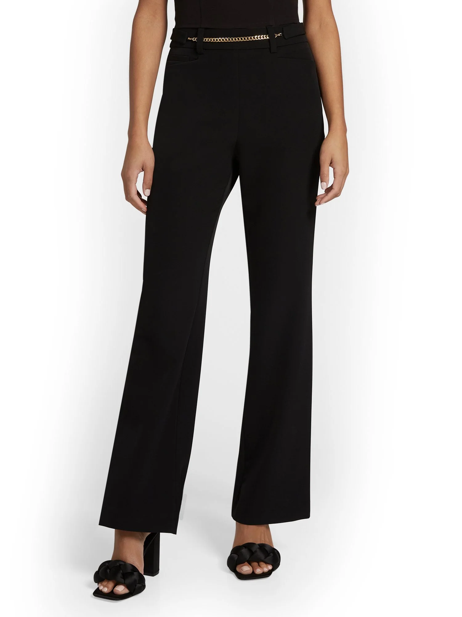 Chain-Detail Wide-Leg Pant - Image 2
