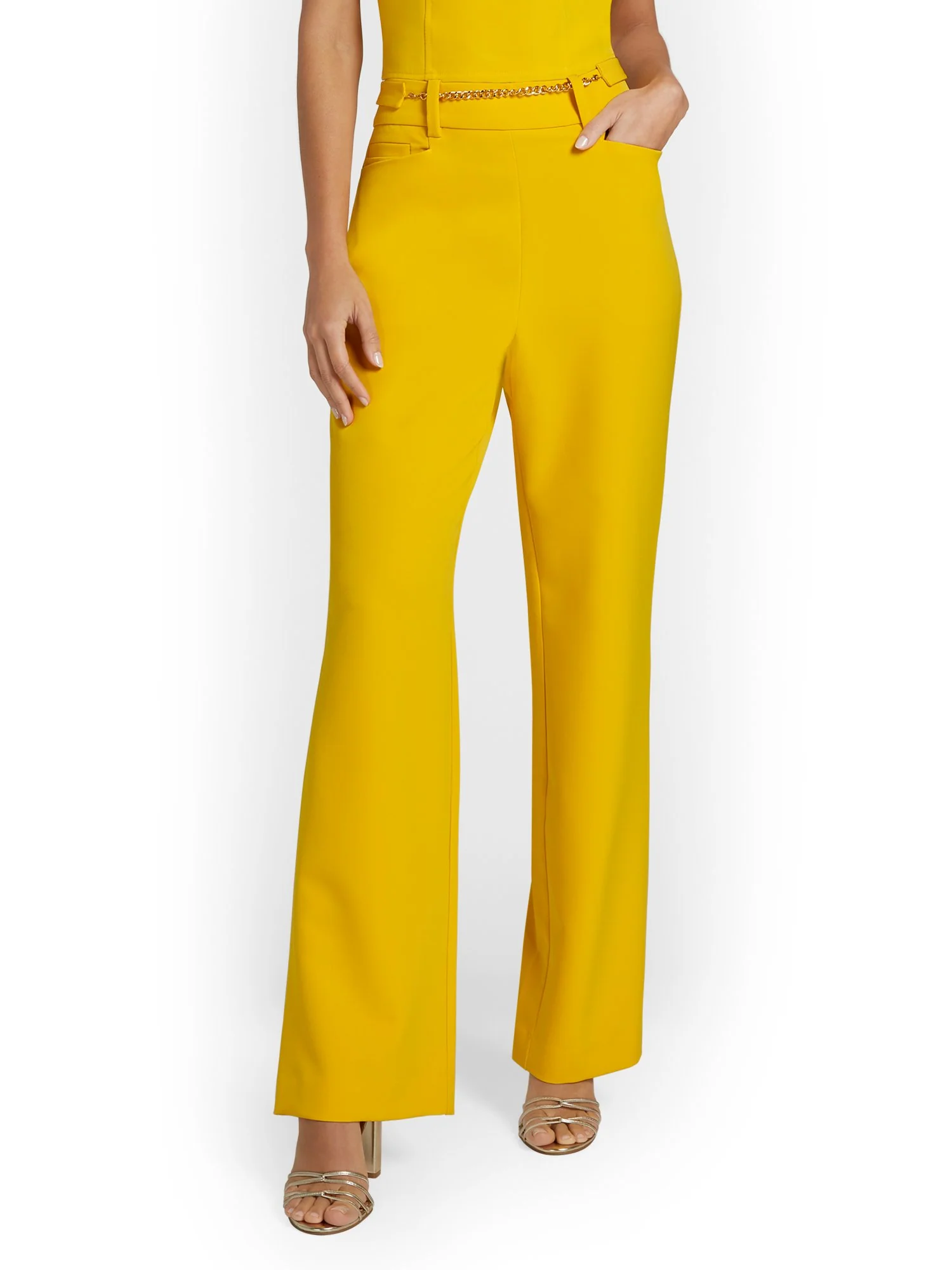 Chain-Detail Wide-Leg Pant - Image 7
